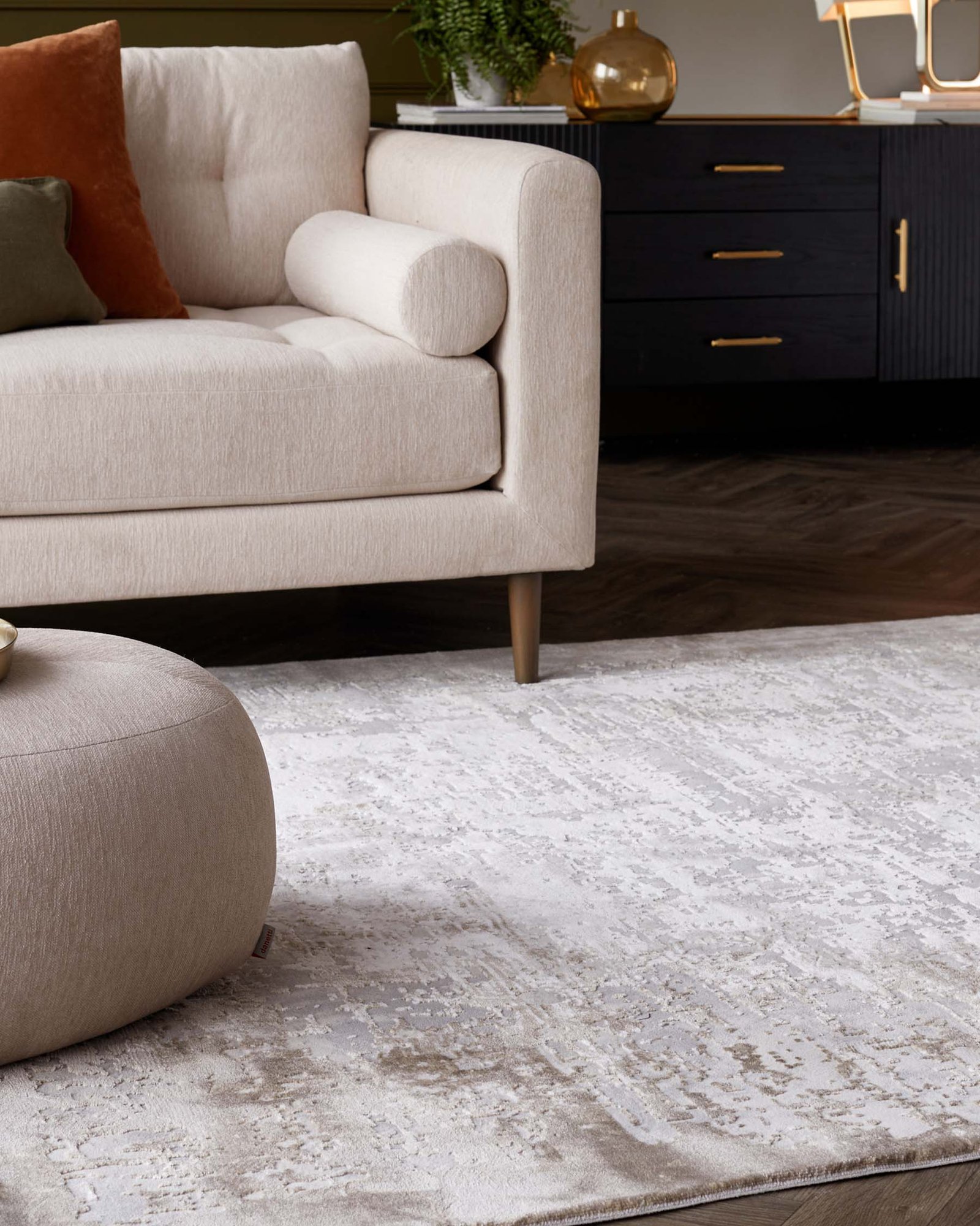 Distressed natural textured large rug – Dusk Back