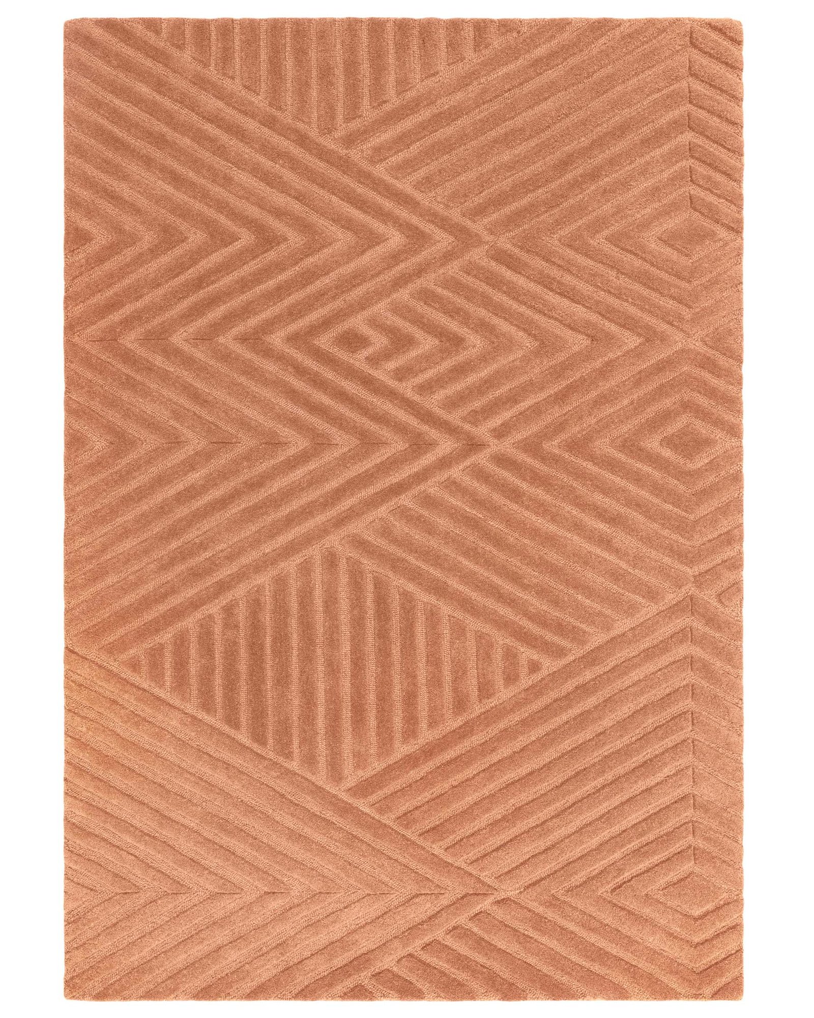 Dusk Abstract Point terracotta textured small rug Front