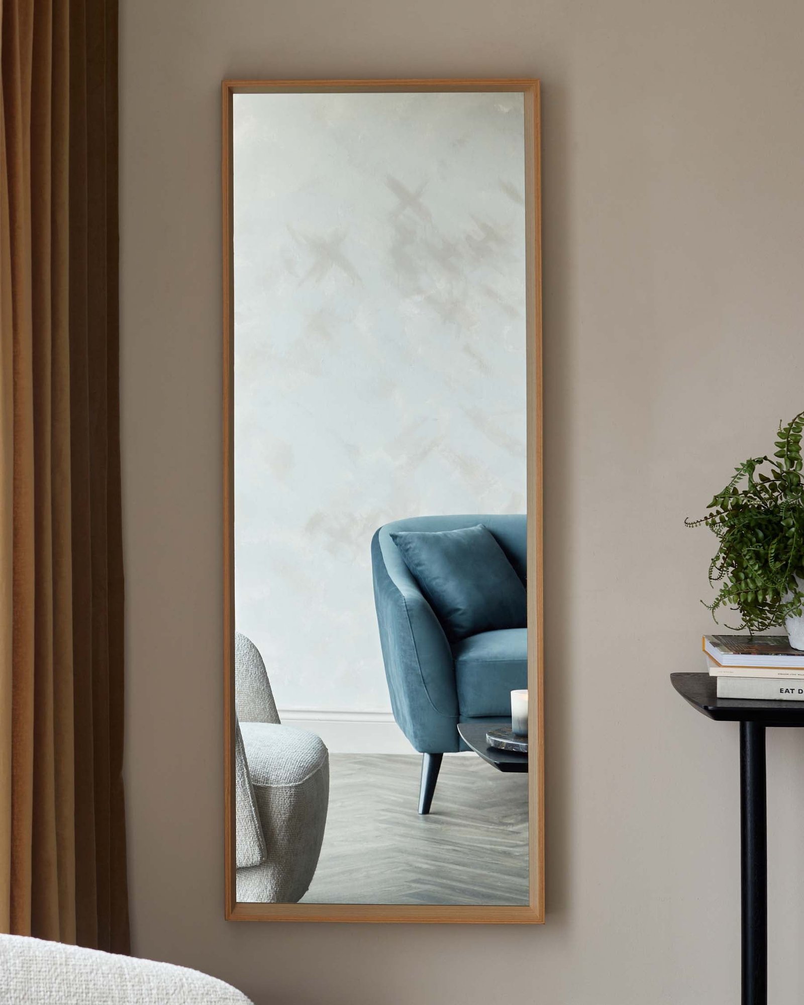 Dusk Corban Large Full Length Wall Mirror Oak Back