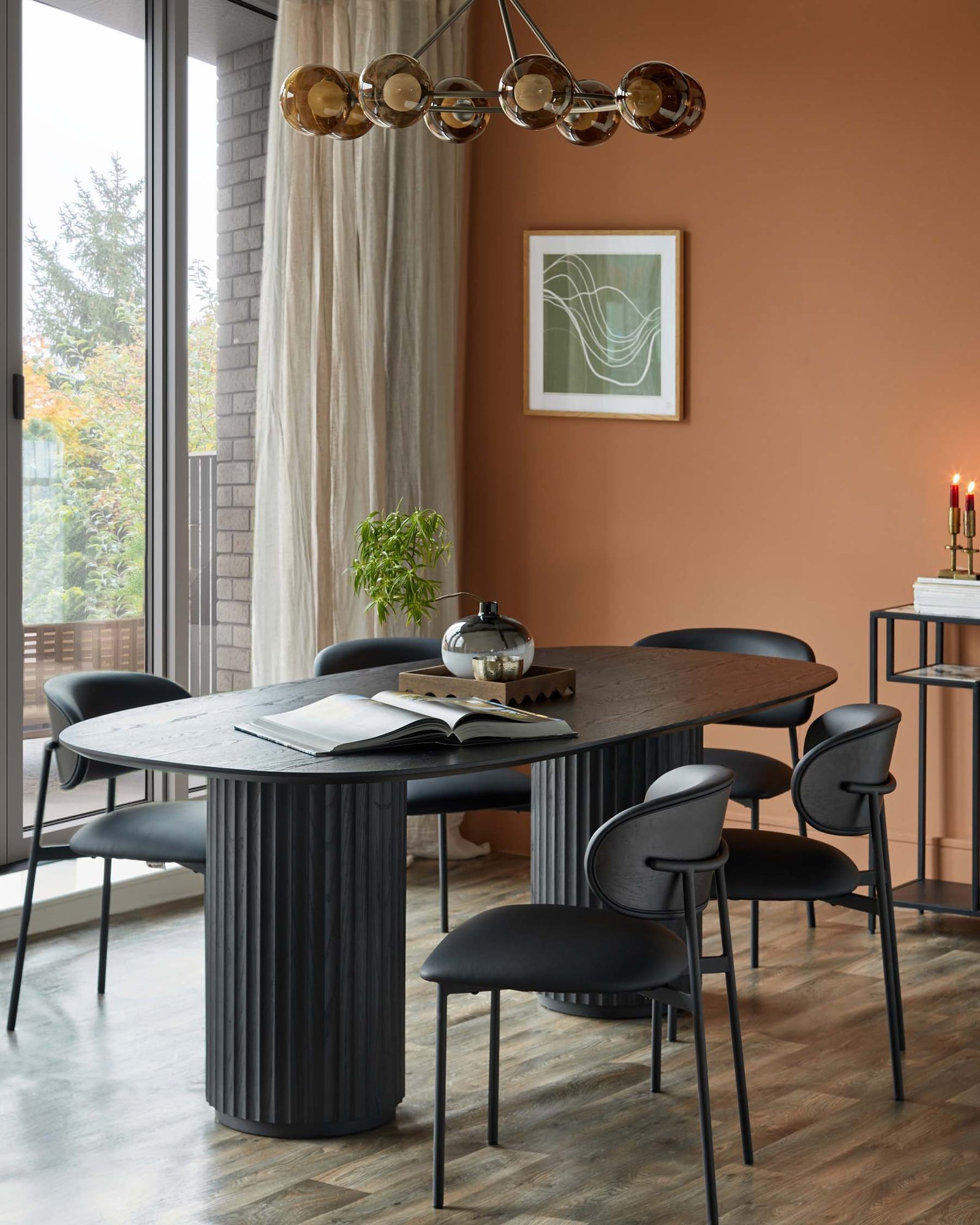 Dusk Cree black faux leather dining chair - set of 2 Back