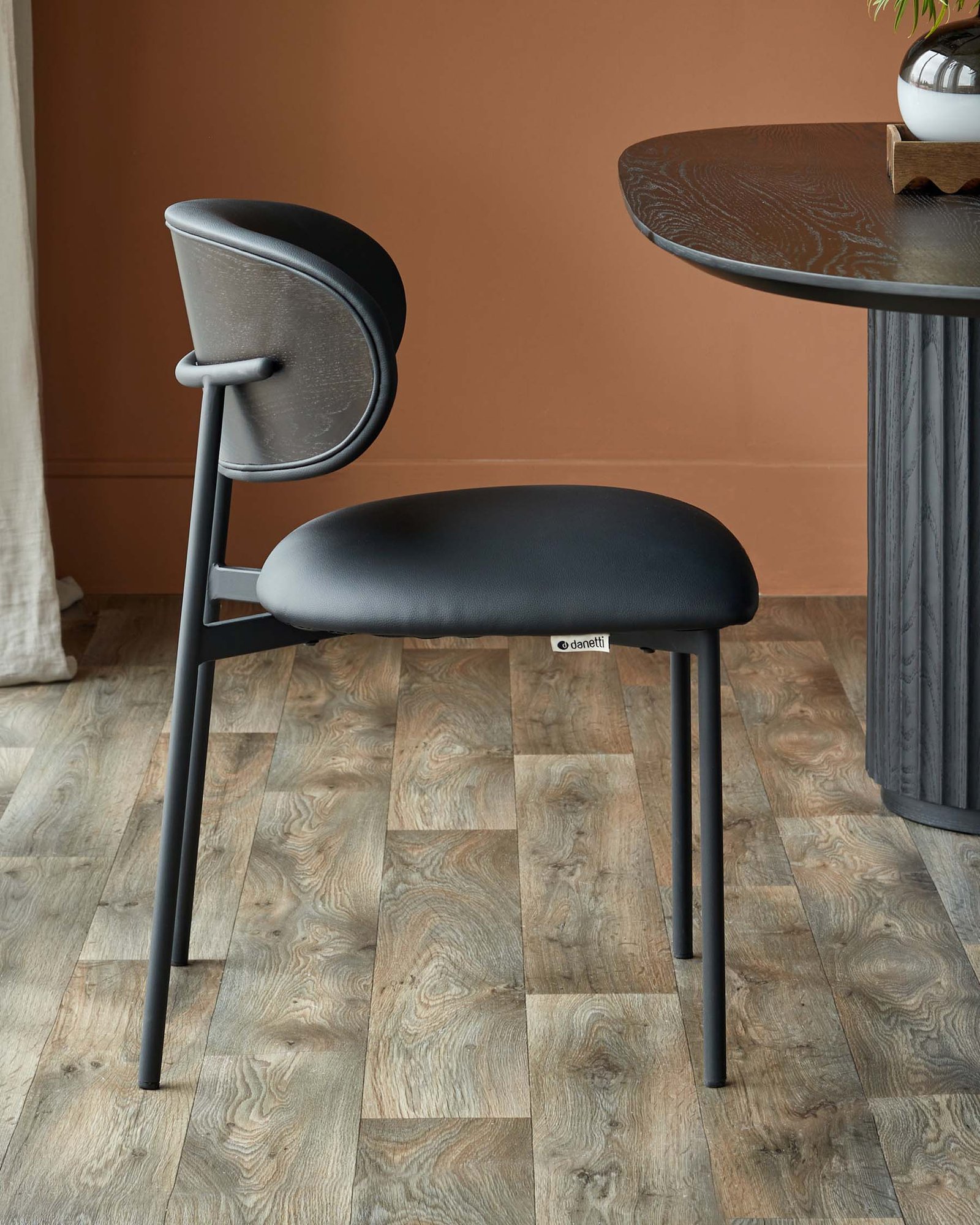 Dusk Cree black faux leather dining chair - set of 2 Side