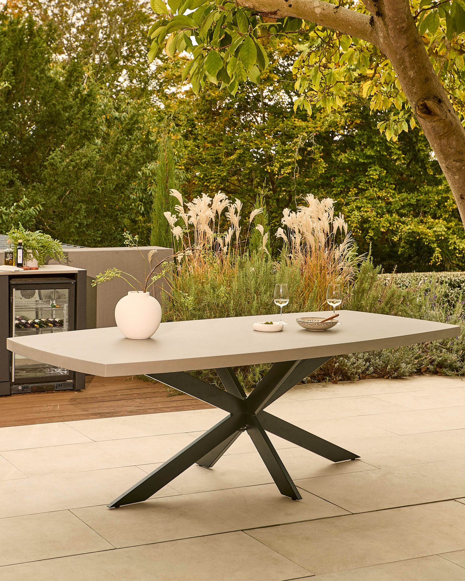 Dusk Donato dark grey 10 seater dining table Back