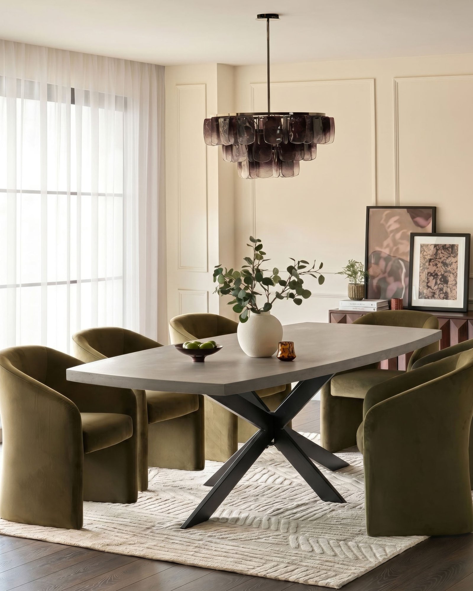 Dusk Donato dark grey 10 seater dining table Side