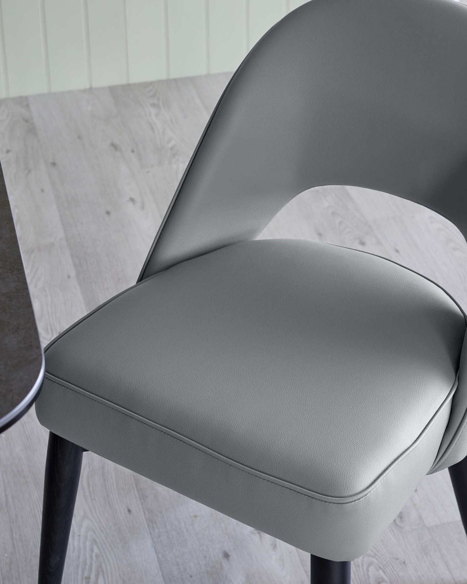 Dusk England Clover mid grey faux leather dining chair - set of 2 Side