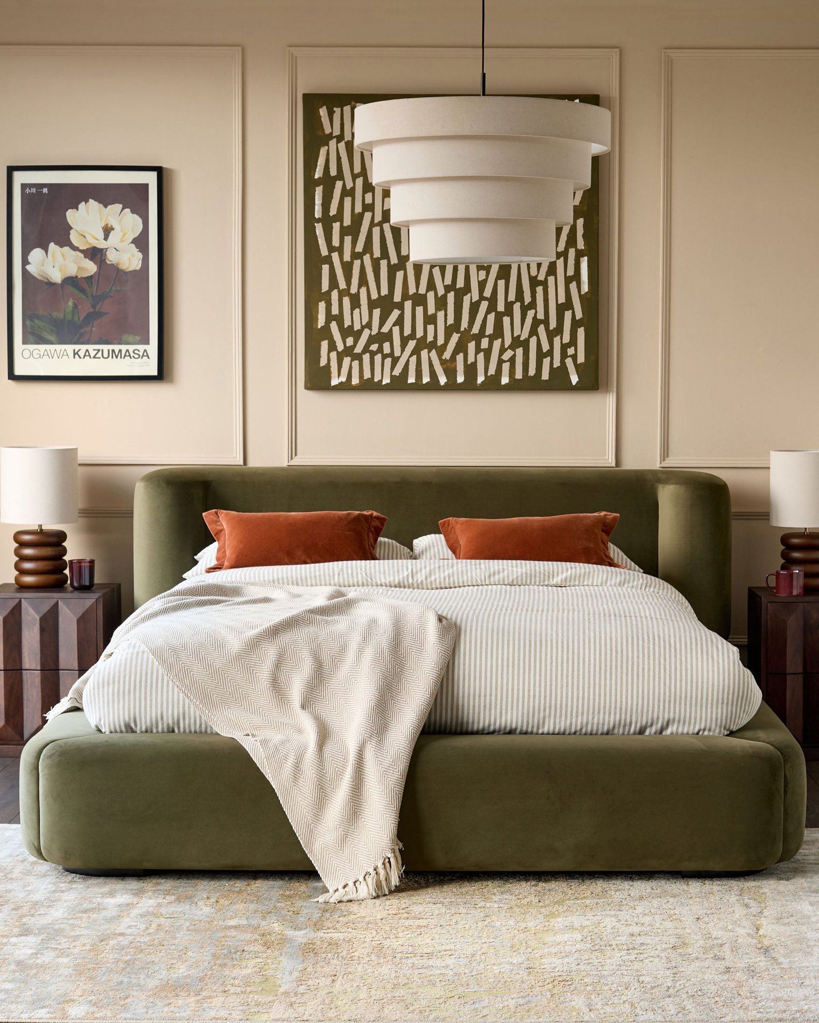 Dusk England Darla olive green velvet super king ottoman storage bed Back