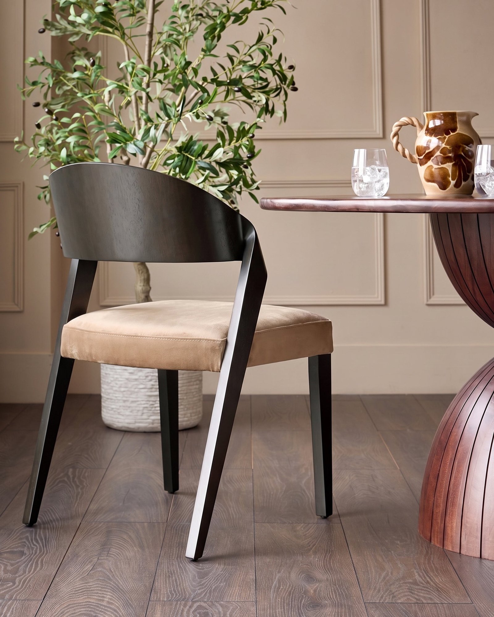 Dusk England Enzo champagne velvet dining chair - set of 2 Side