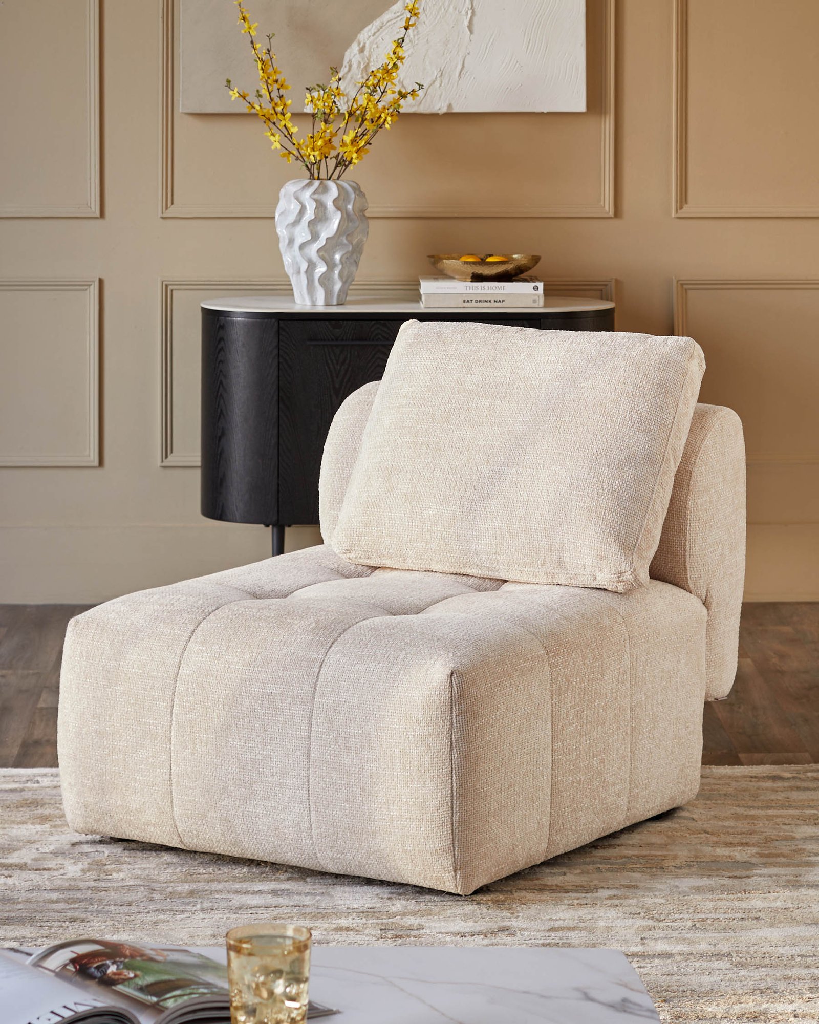 Dusk England Lillian natural weave single sofa module Front