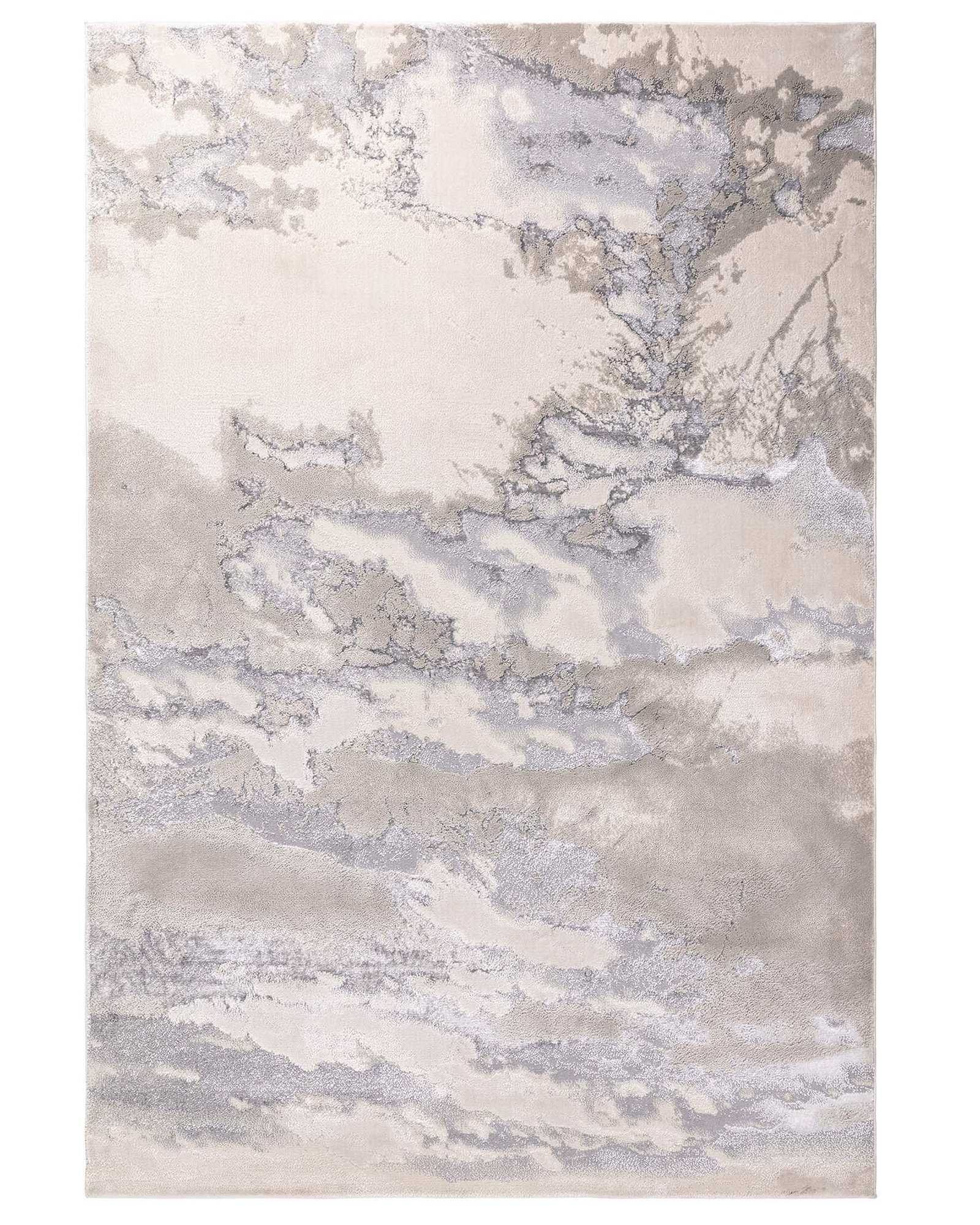Dusk England Perla silver textured small rug Front