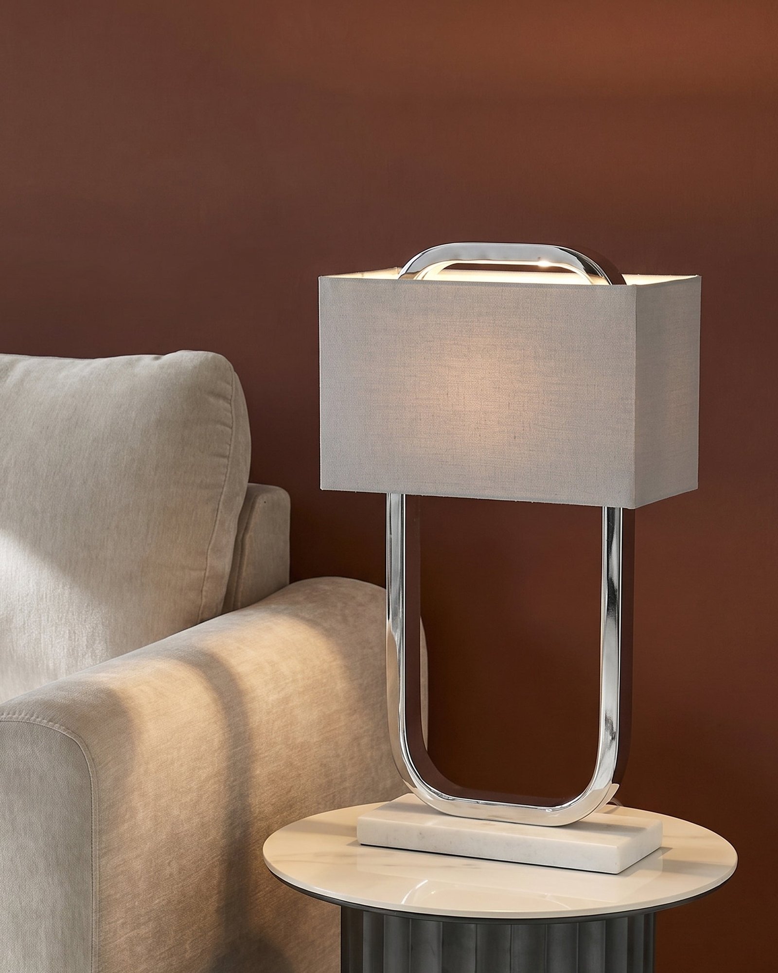 Dusk England Sanza Chrome Table Lamp Side