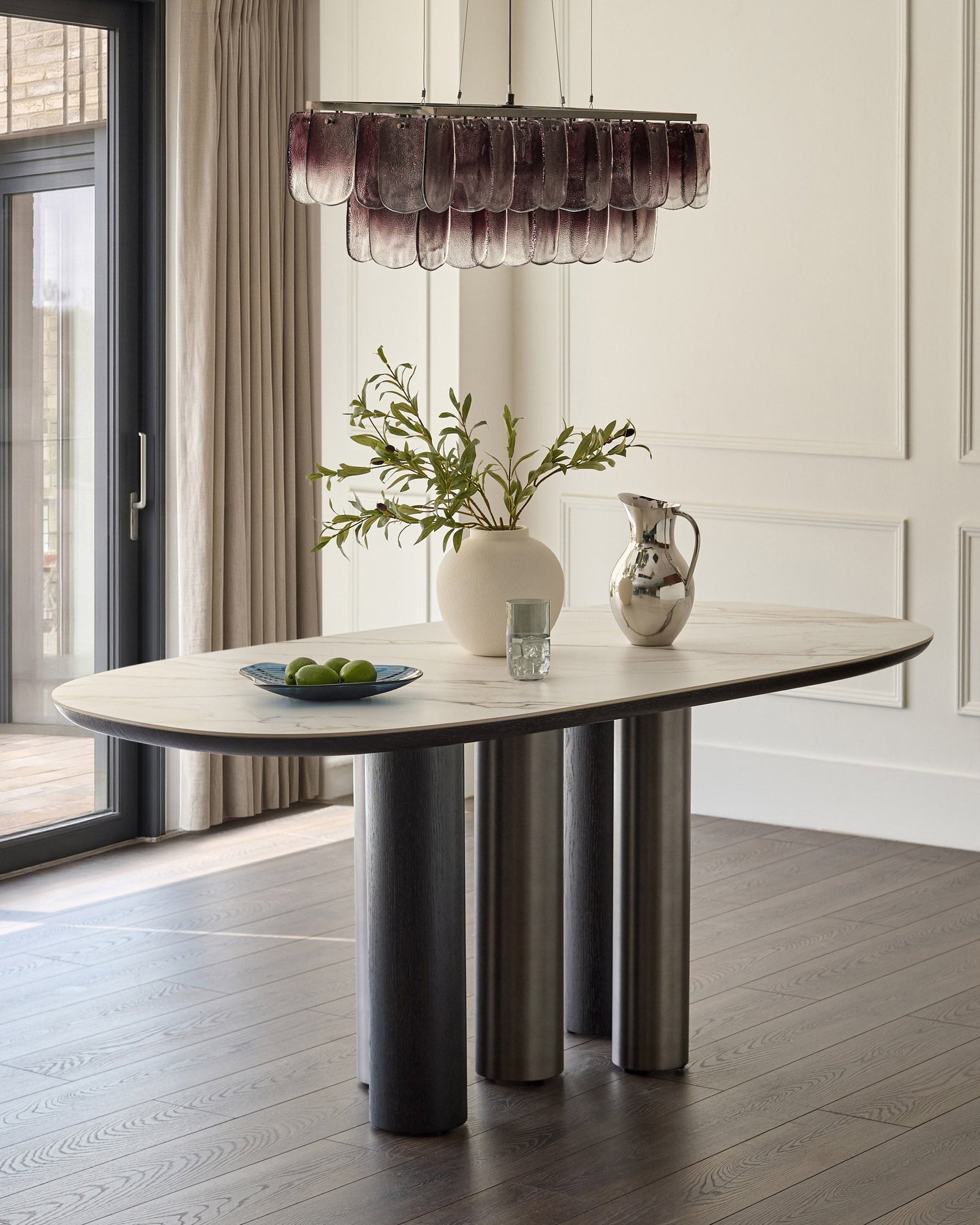 Dusk England Stassi natural ceramic 8 seater dining table Front