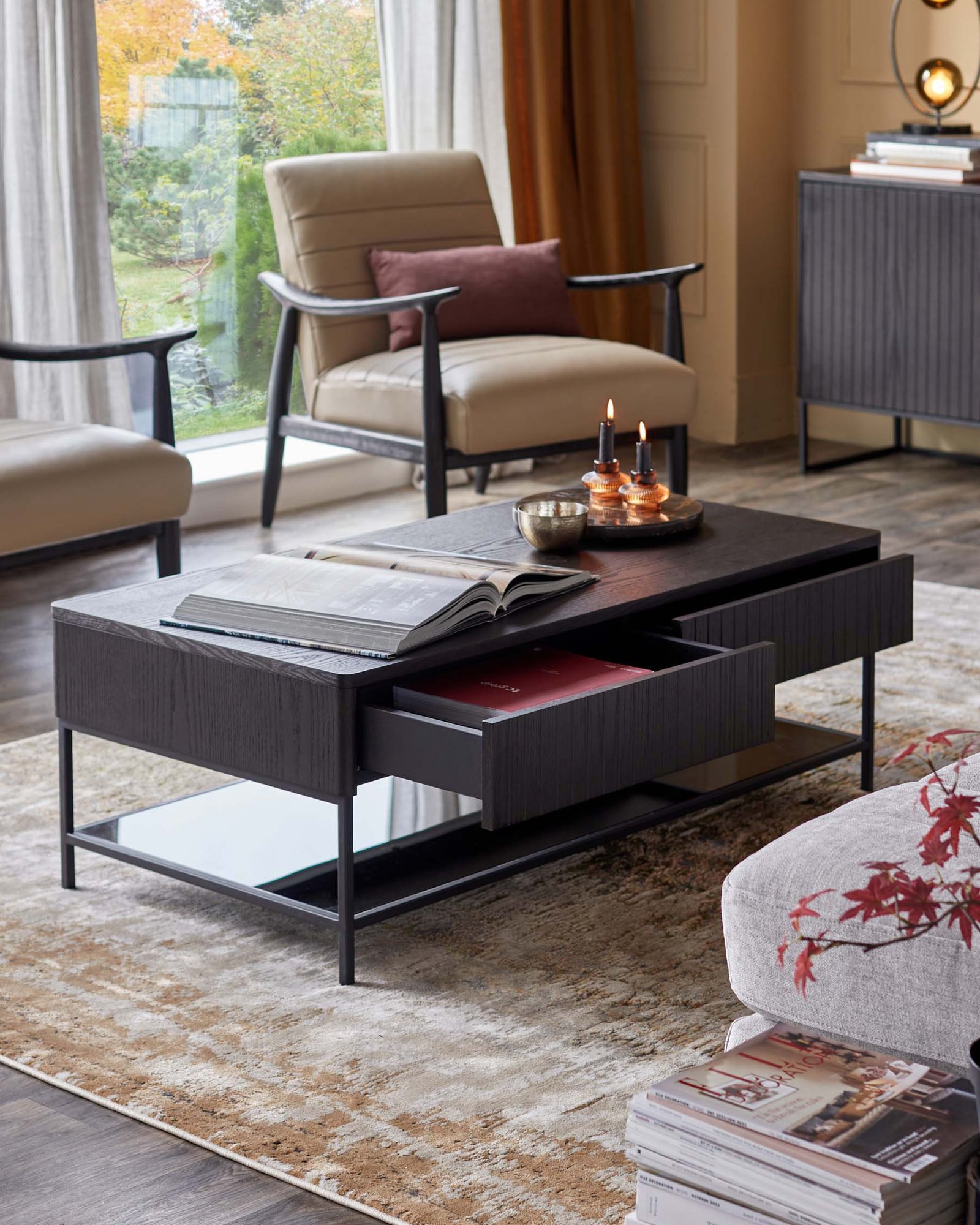 Dusk England Toronto Dark Ash Coffee Table Side