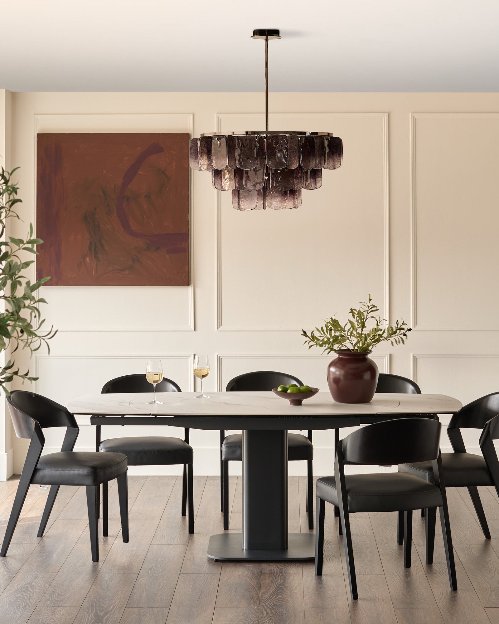 Dusk Fraser white ceramic 4-6 seater extending dining table Side