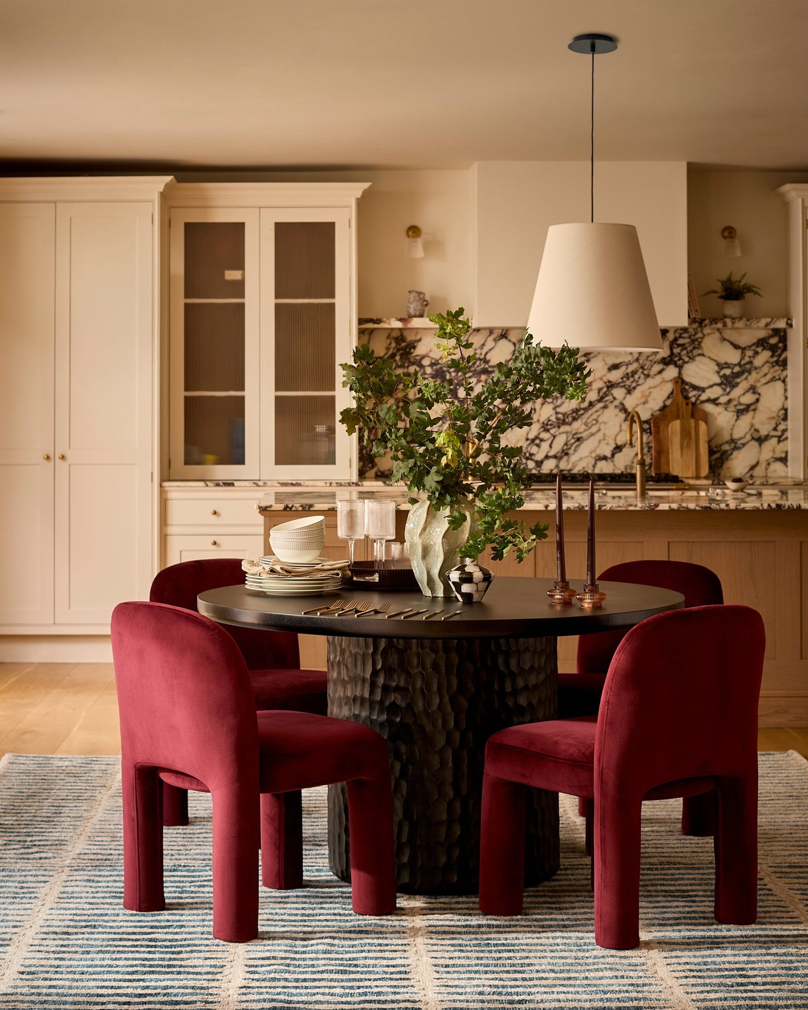 Dusk Mason plum velvet dining chair - set of 2 Back