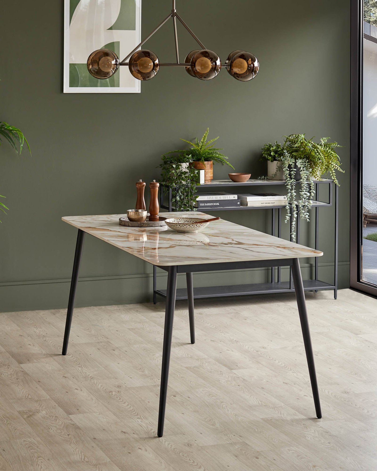 Dusk Oslo natural ceramic 6 seater dining table Back