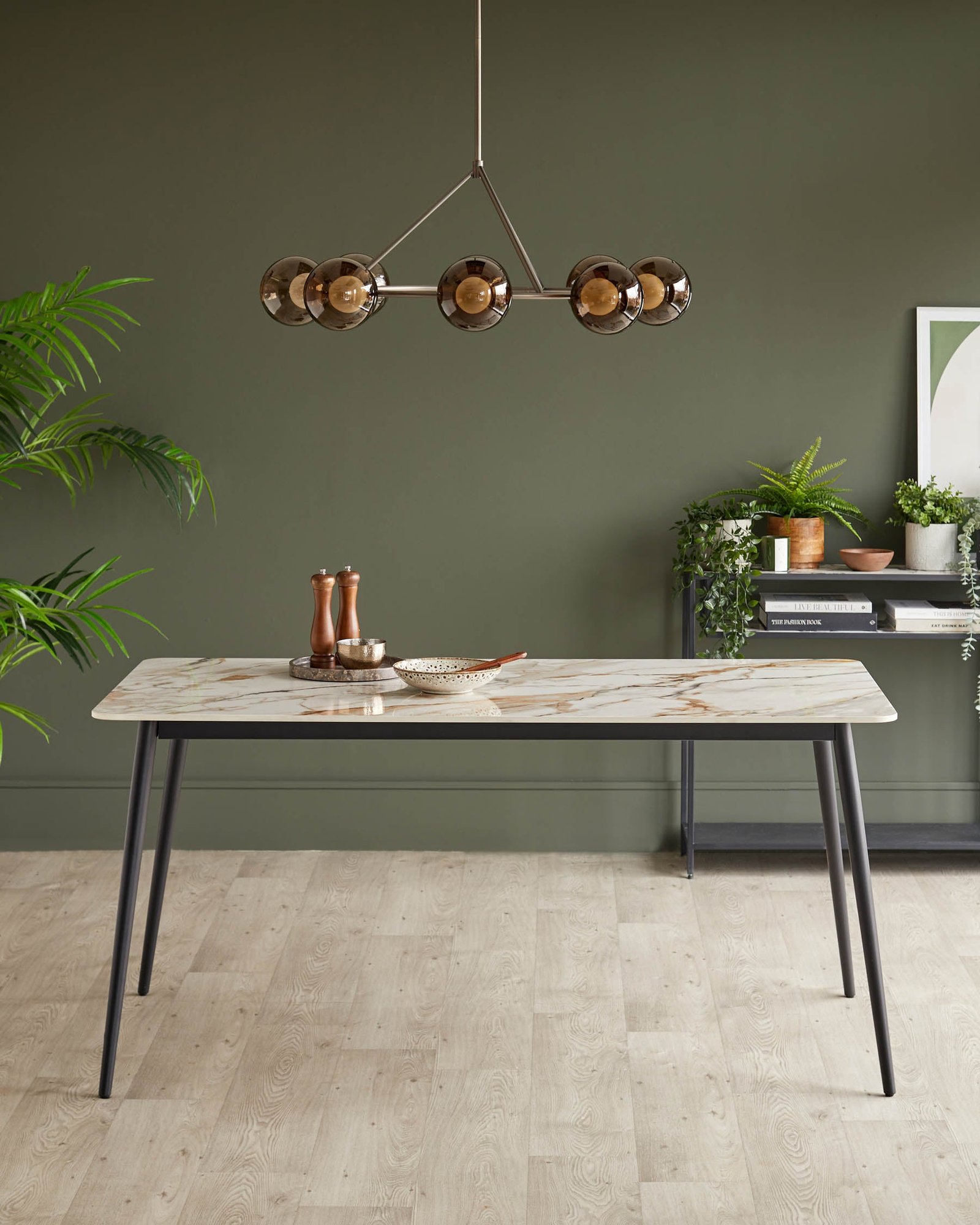 Dusk Oslo natural ceramic 6 seater dining table Front