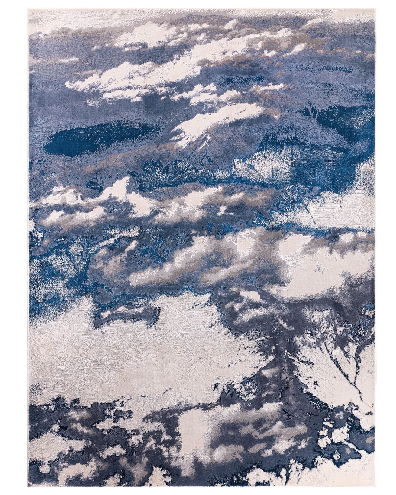 Dusk Perla dark navy textured medium rug Front