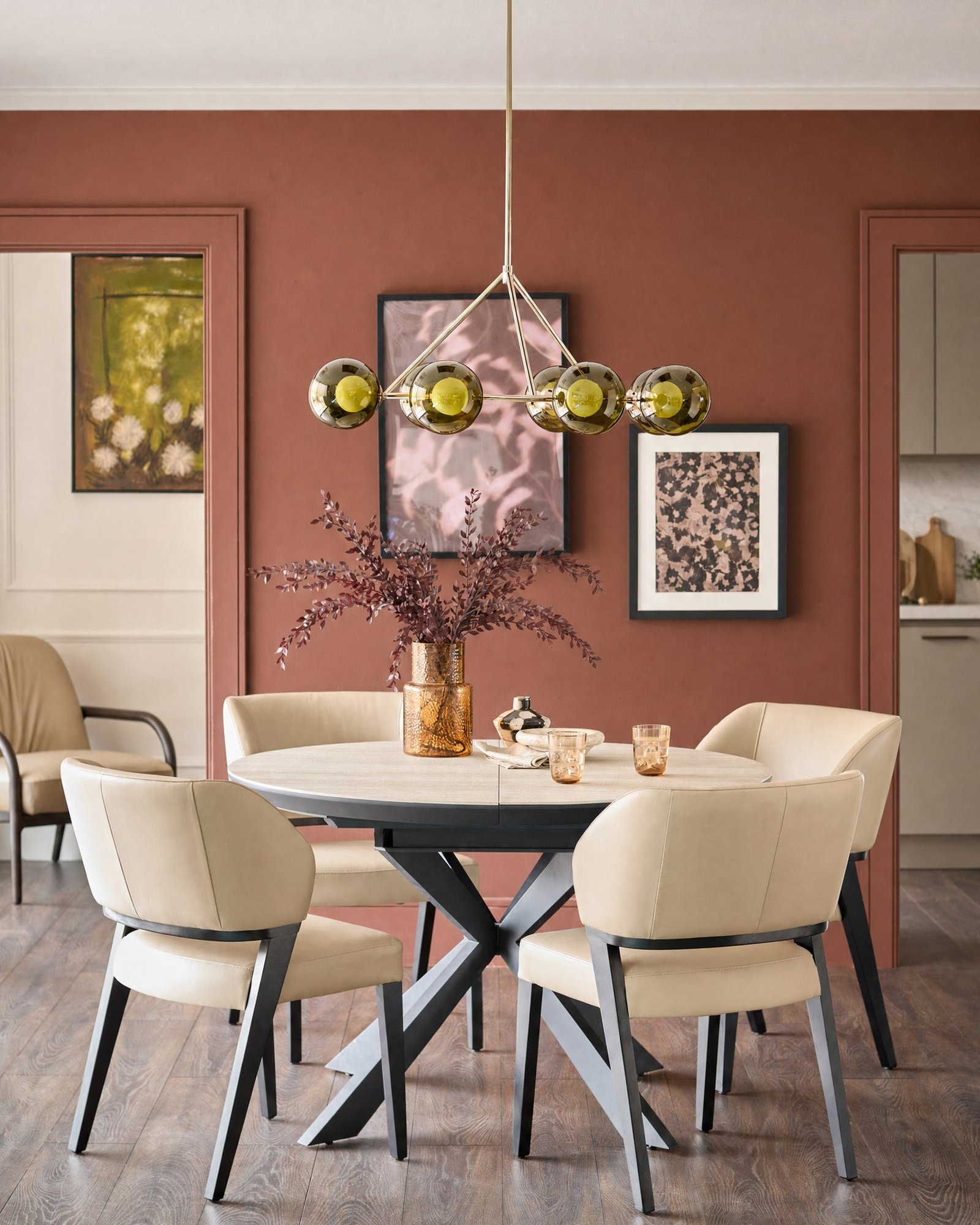 Dusk Scotland Ada natural leather dining chair - set of 2 Back