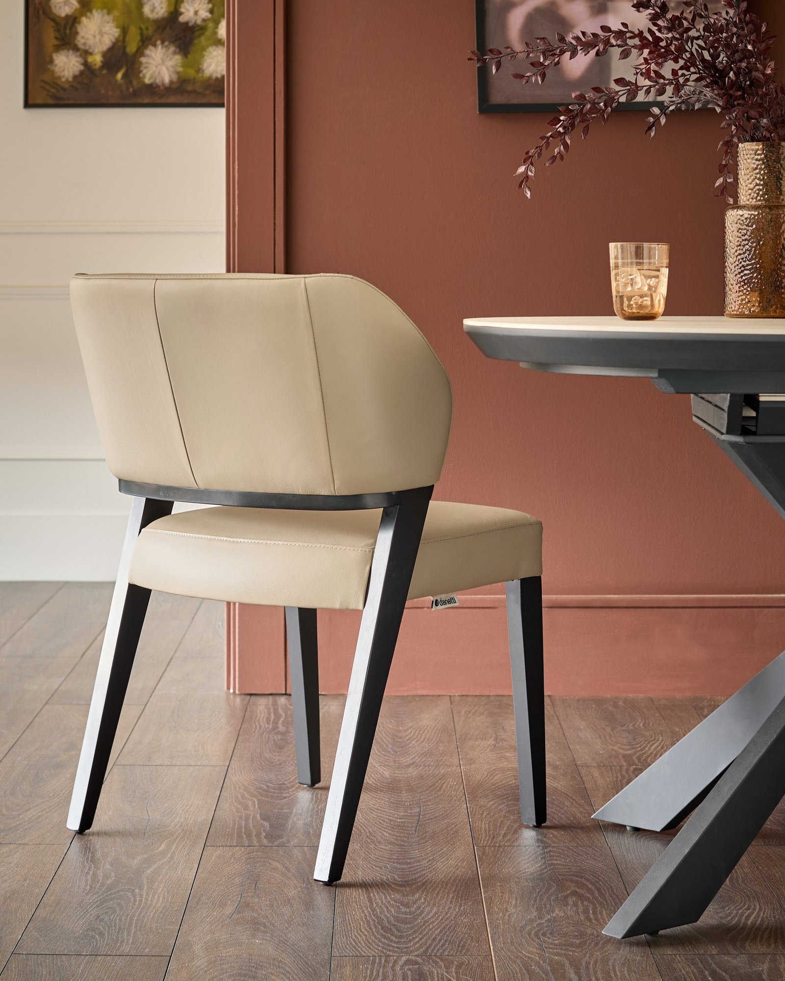 Dusk Scotland Ada natural leather dining chair - set of 2 Side