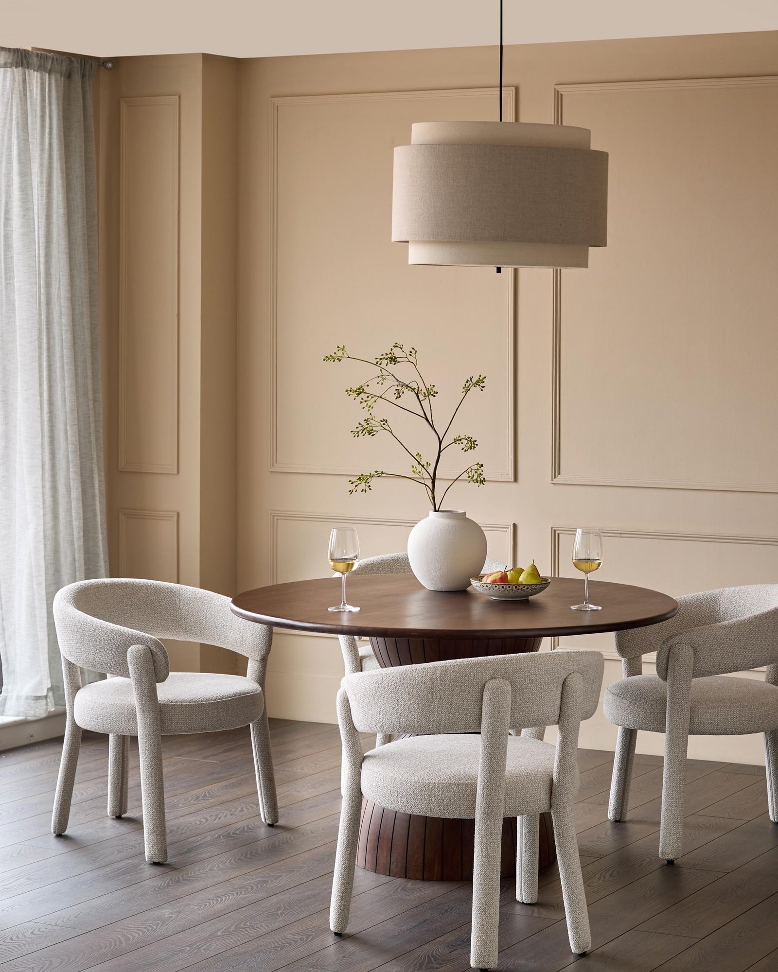 Dusk Scotland Anya natural fabric dining chair Back