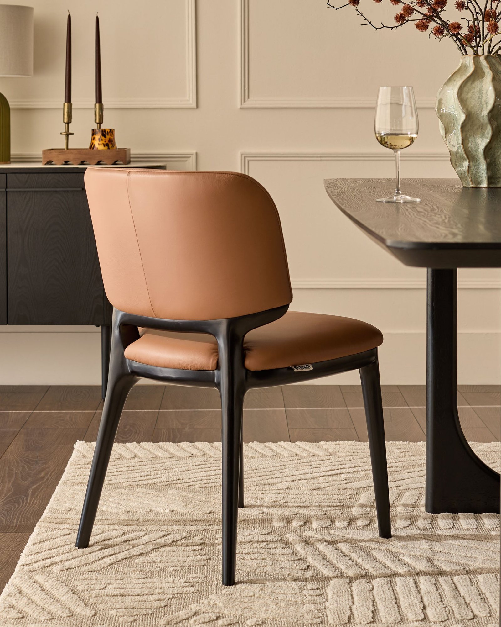Dusk Scotland Belle tan leather dining chair - set of 2 Side