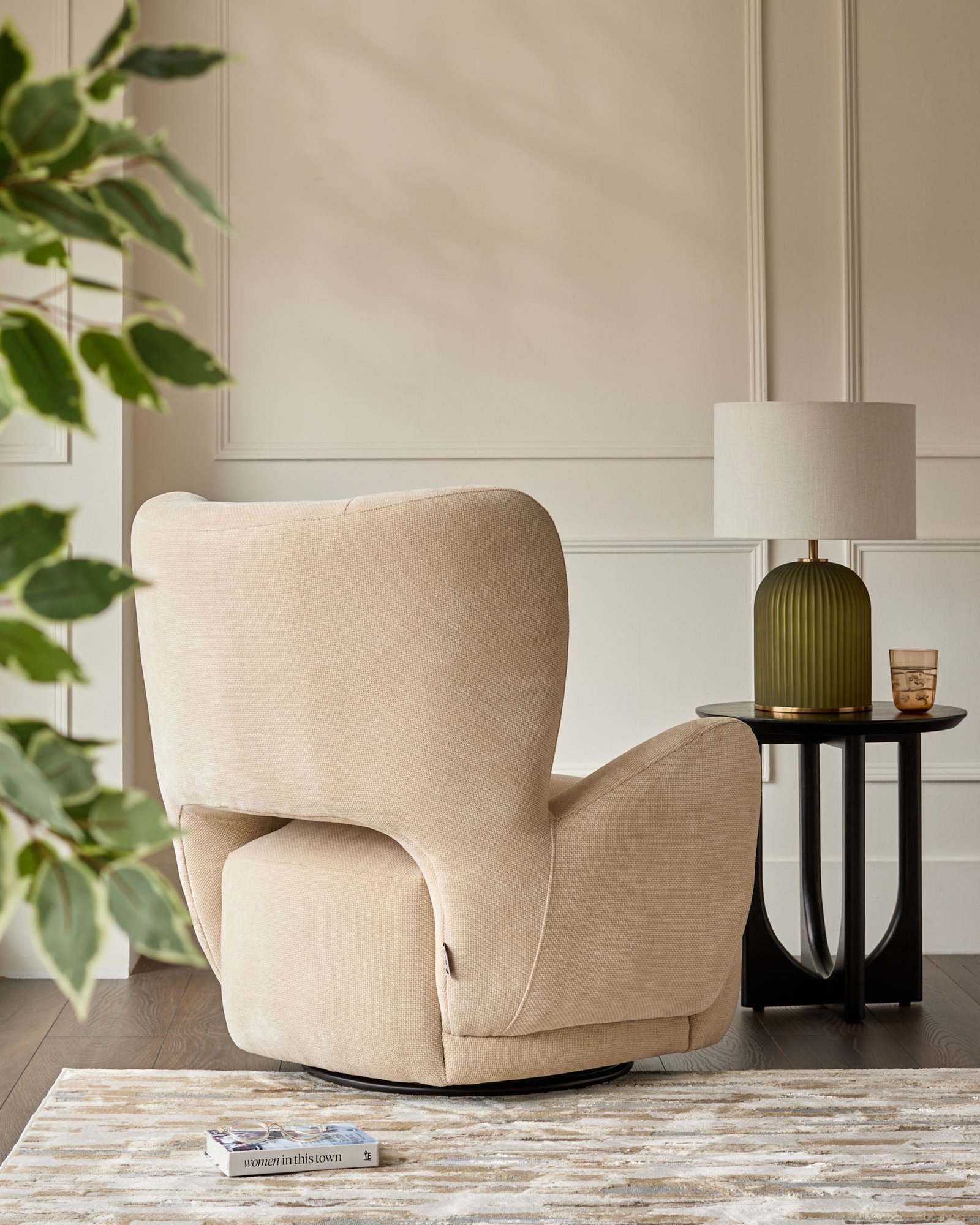 Dusk Scotland Evelyn champagne chenille occasional chair Back