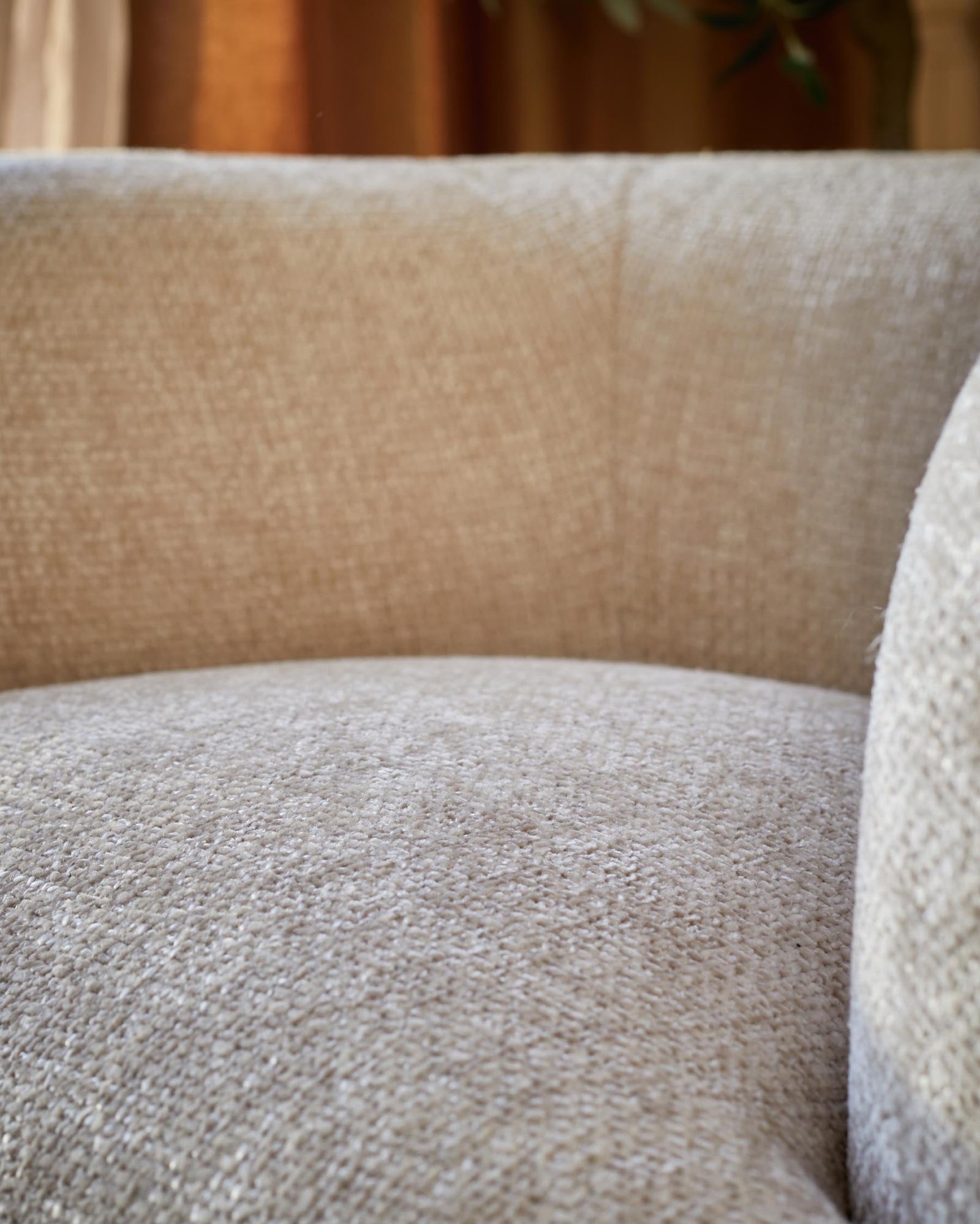 Dusk Scotland Florence natural fabric with dark wood armchair Side