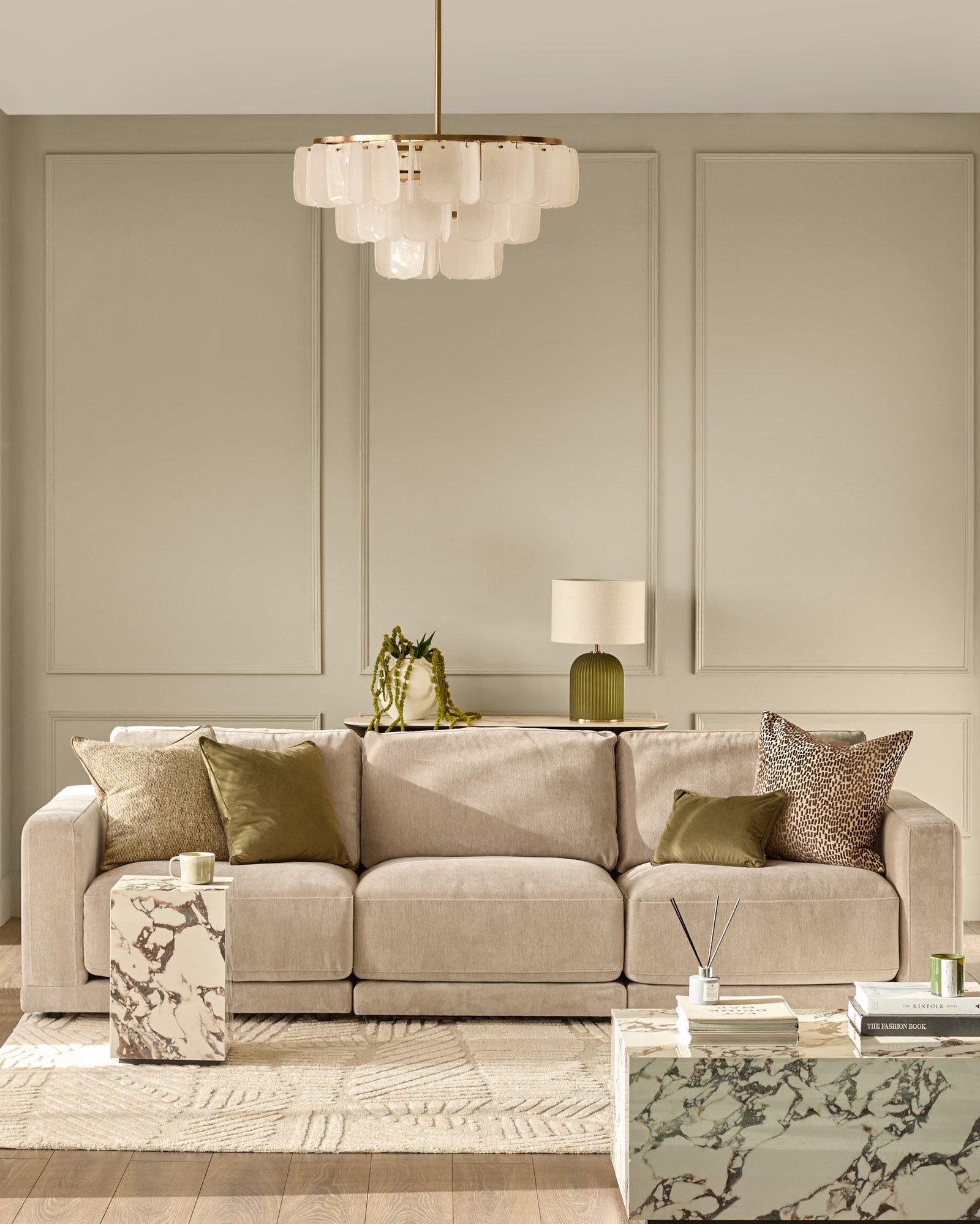 Eden champagne chenille Dusk Scotland 3 seater sofa Back