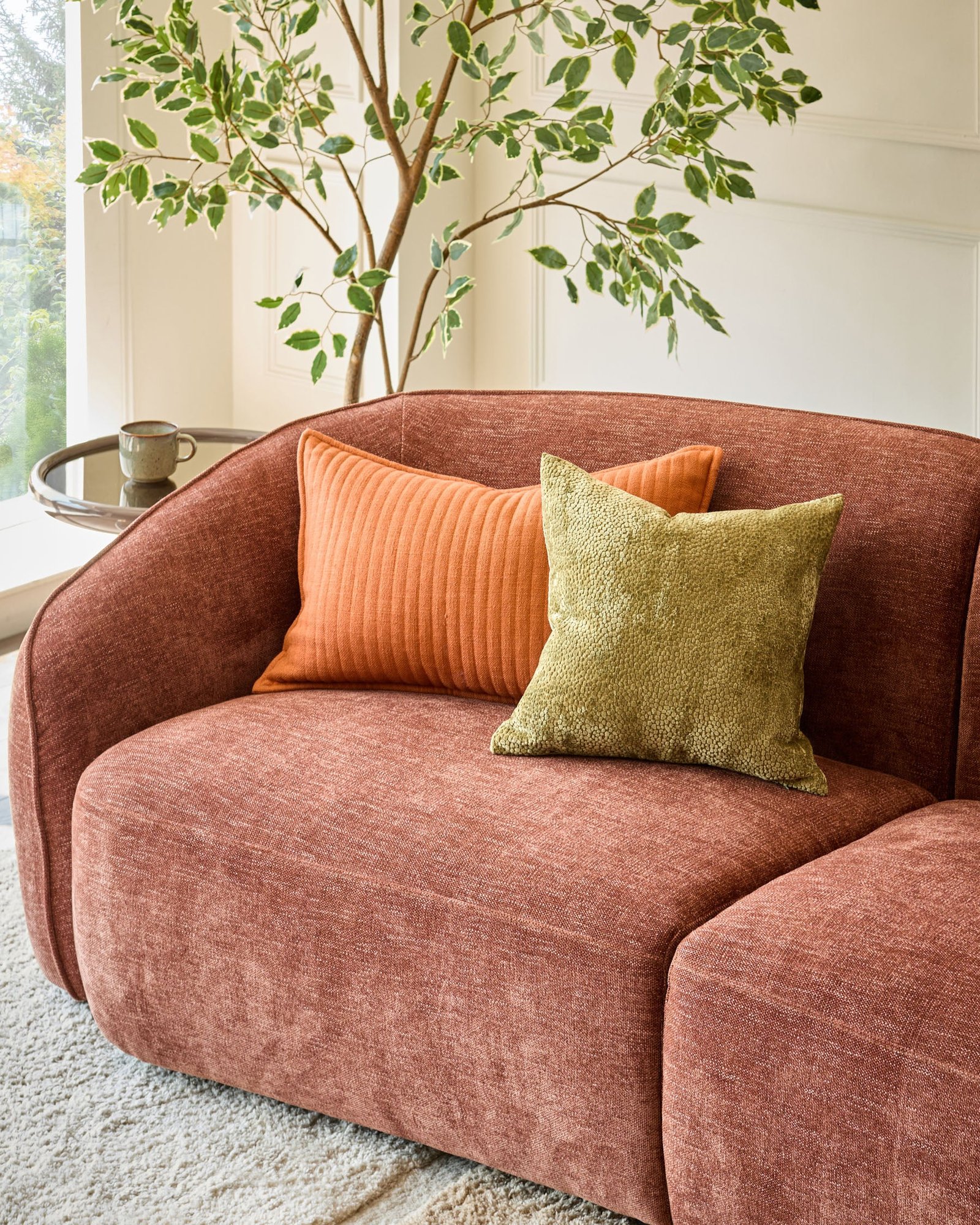 Harlene olive green medium cushion – Dusk Back