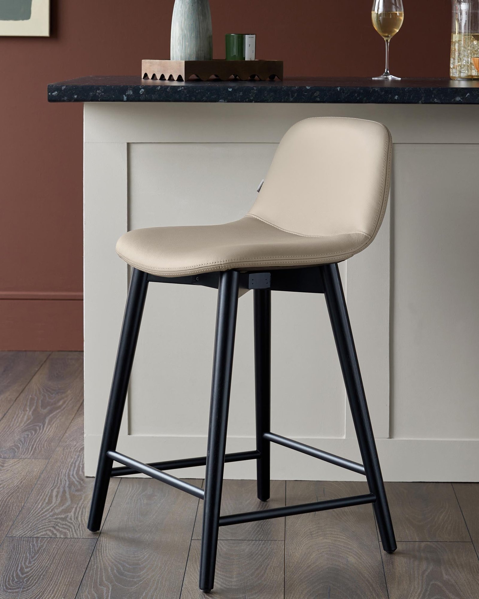 Hudson natural Dusk Scotland leather bar stool Front
