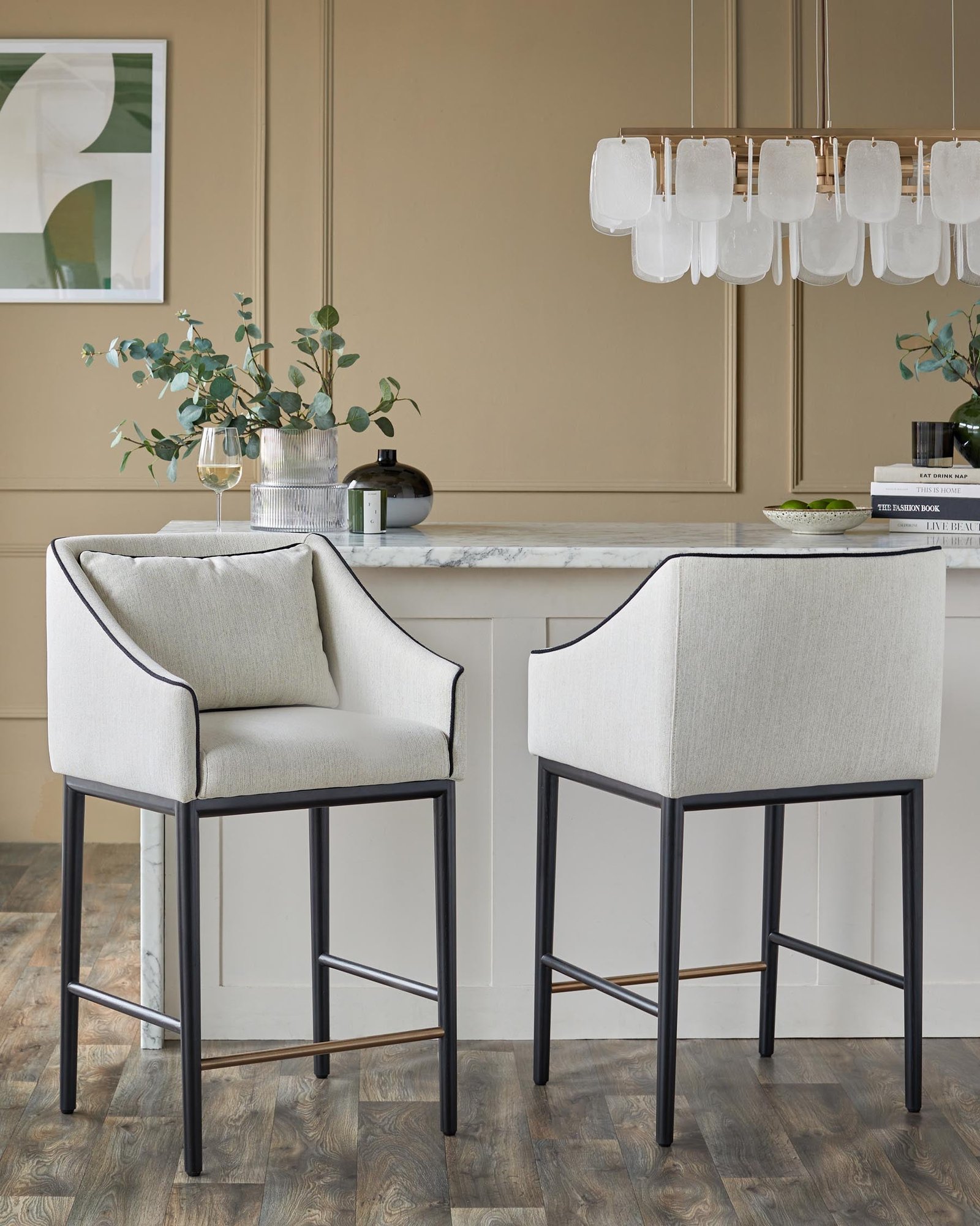 Julep ivory dual tone fabric bar stool – Dusk England Side