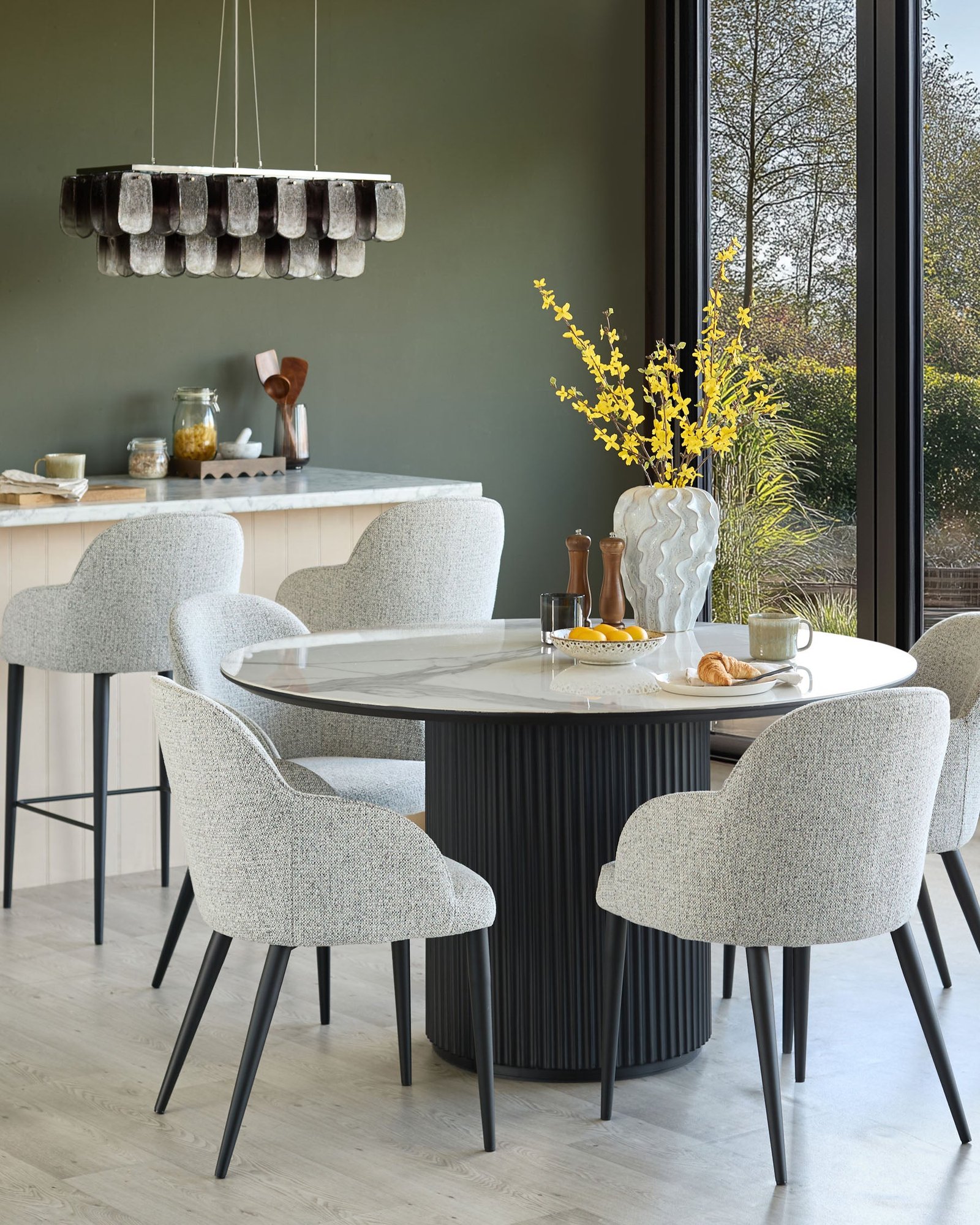 Lani grey fabric dining Dusk Scotland chair - set of 2 Back