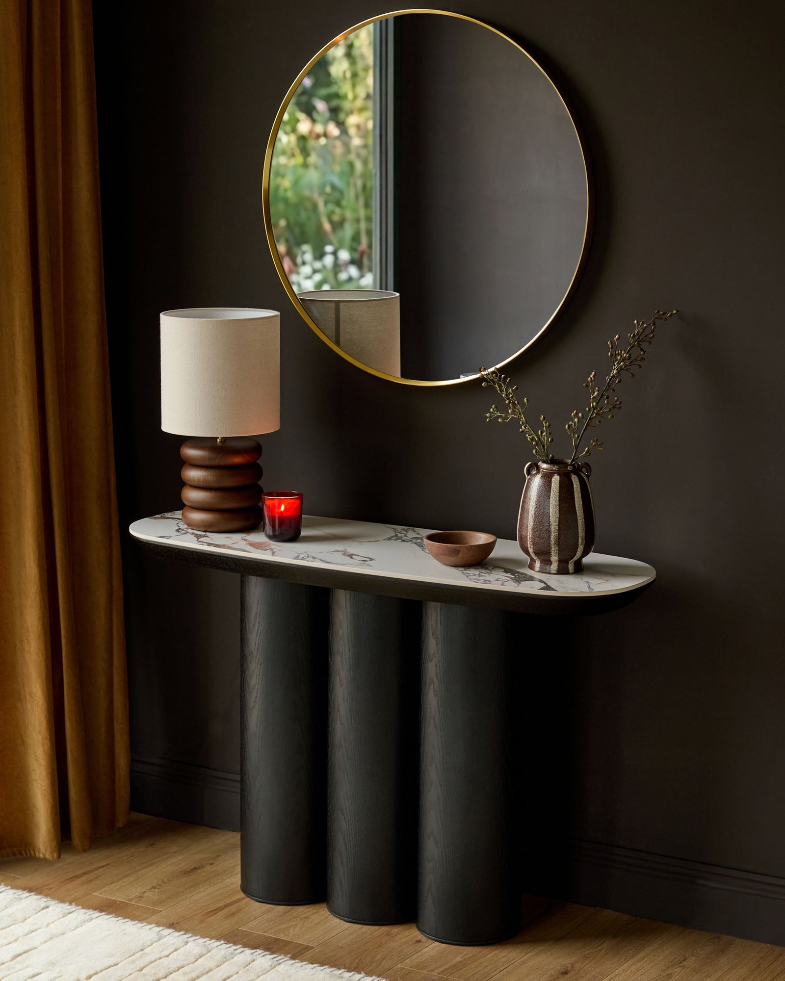 Lena white calacatta console table – Dusk England Front
