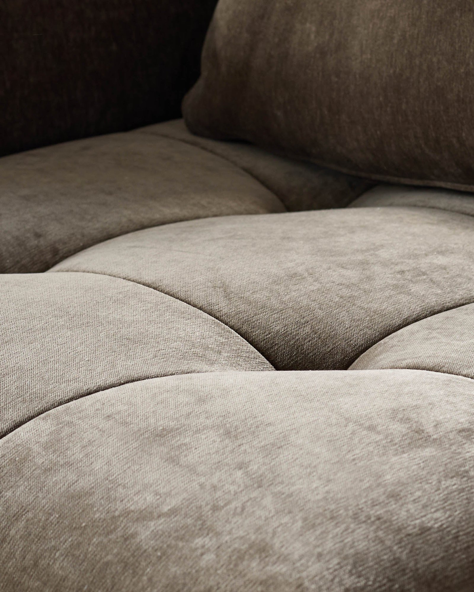 Lillian mocha fabric Dusk 3 seater sofa Side