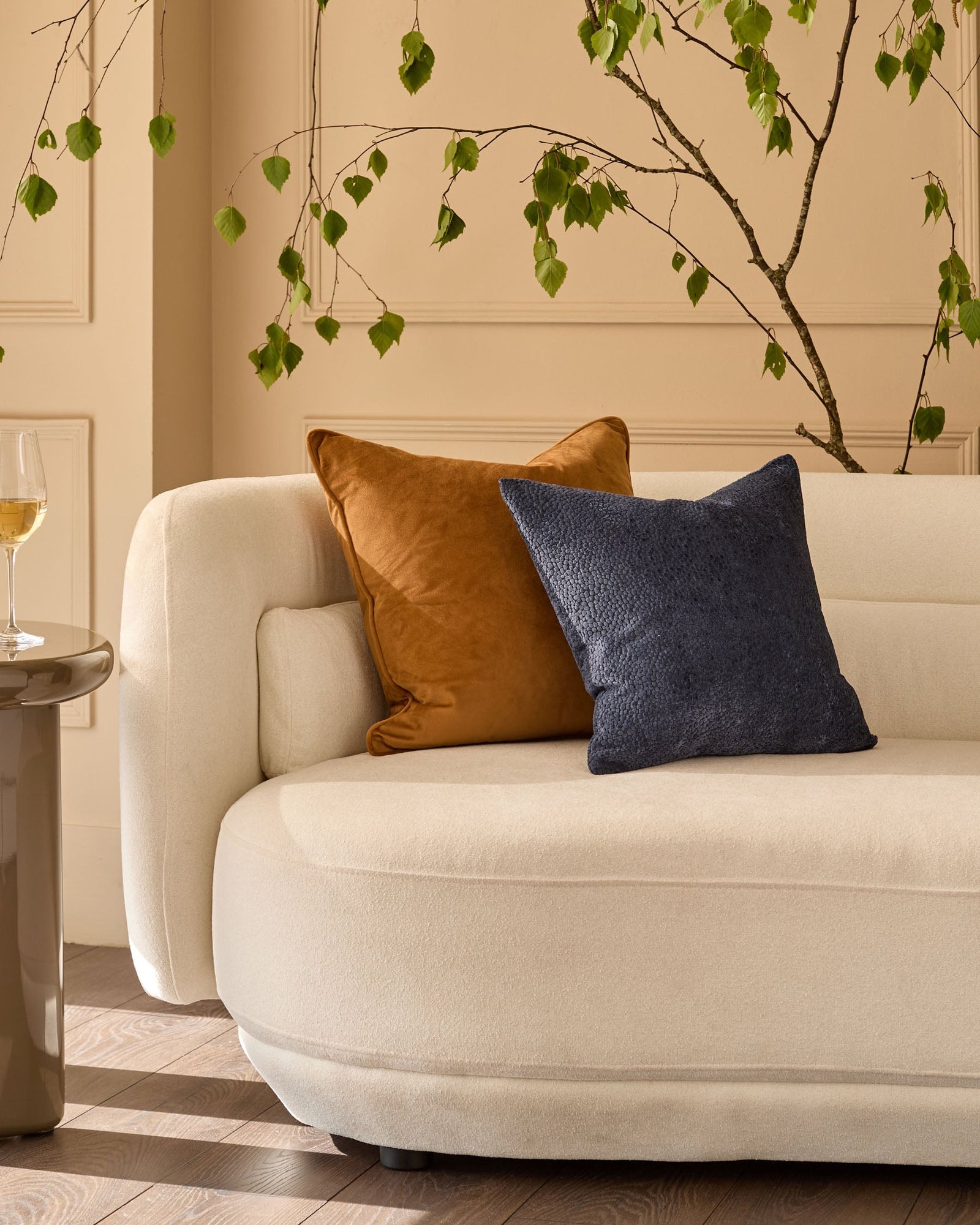 Luca caramel Dusk England large cushion Back