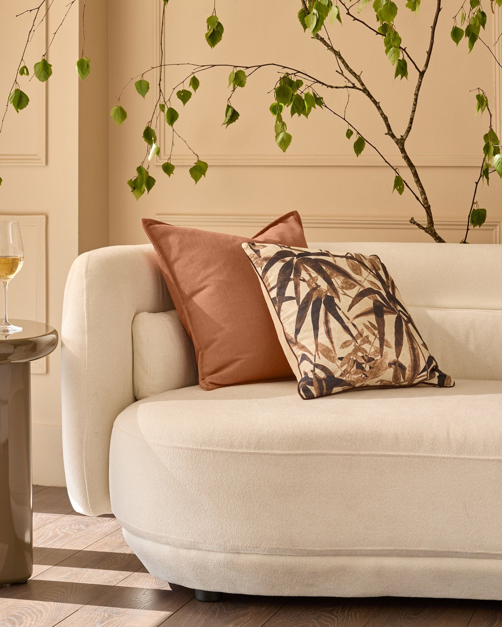 Madeira natural Dusk medium cushion Side