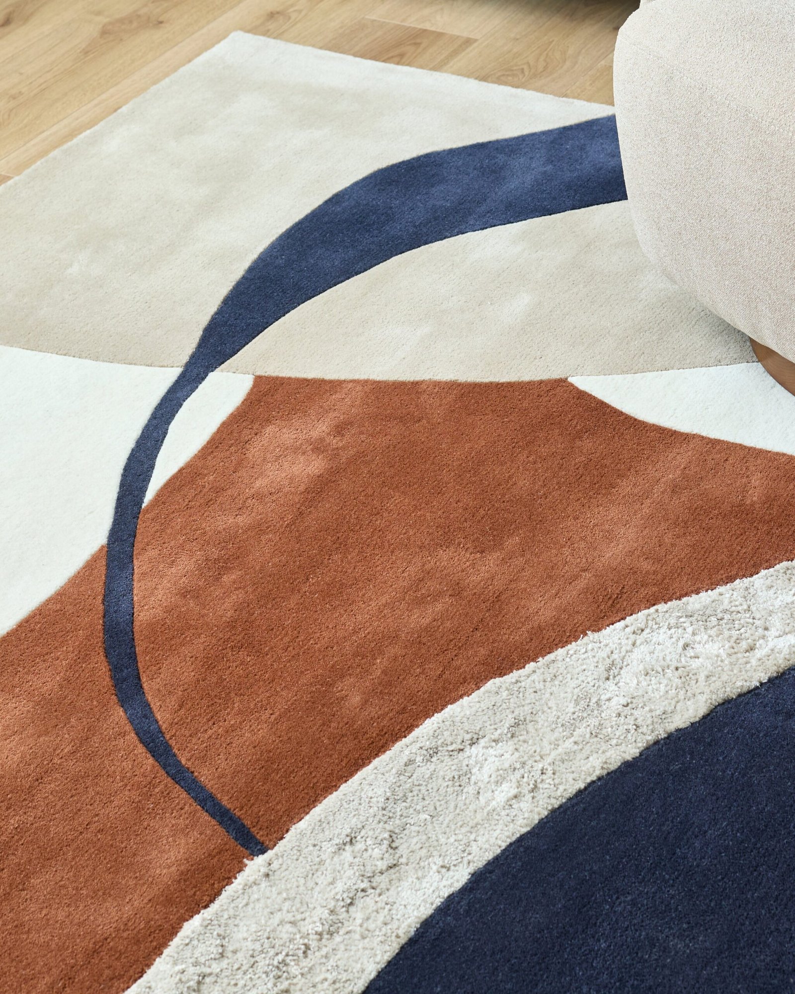 Neo navy Dusk textured medium rug Back