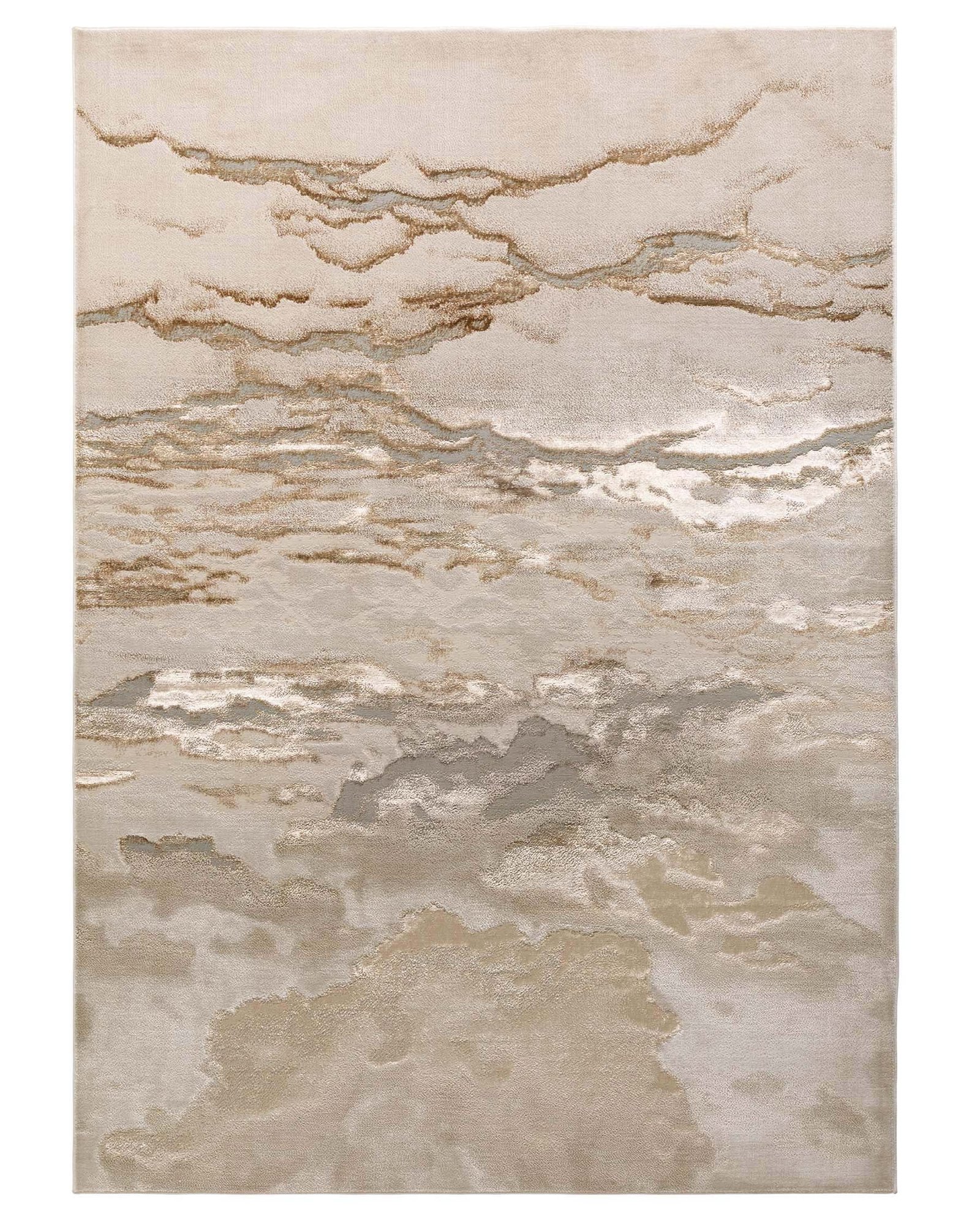 Perla gold textured small rug – Dusk England Front