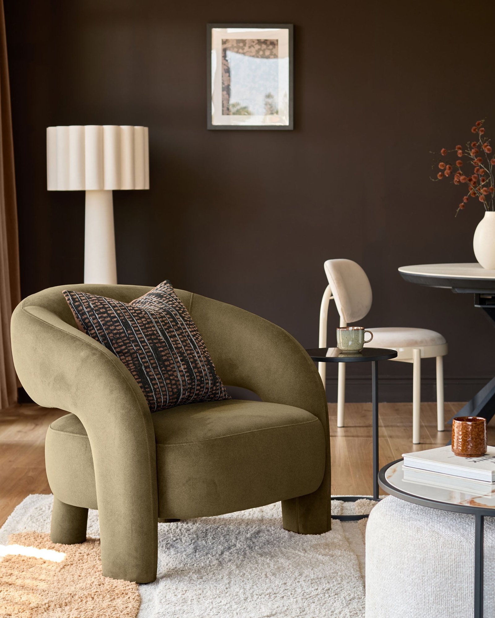 Rhett pistachio green fabric accent chair – Dusk England Back