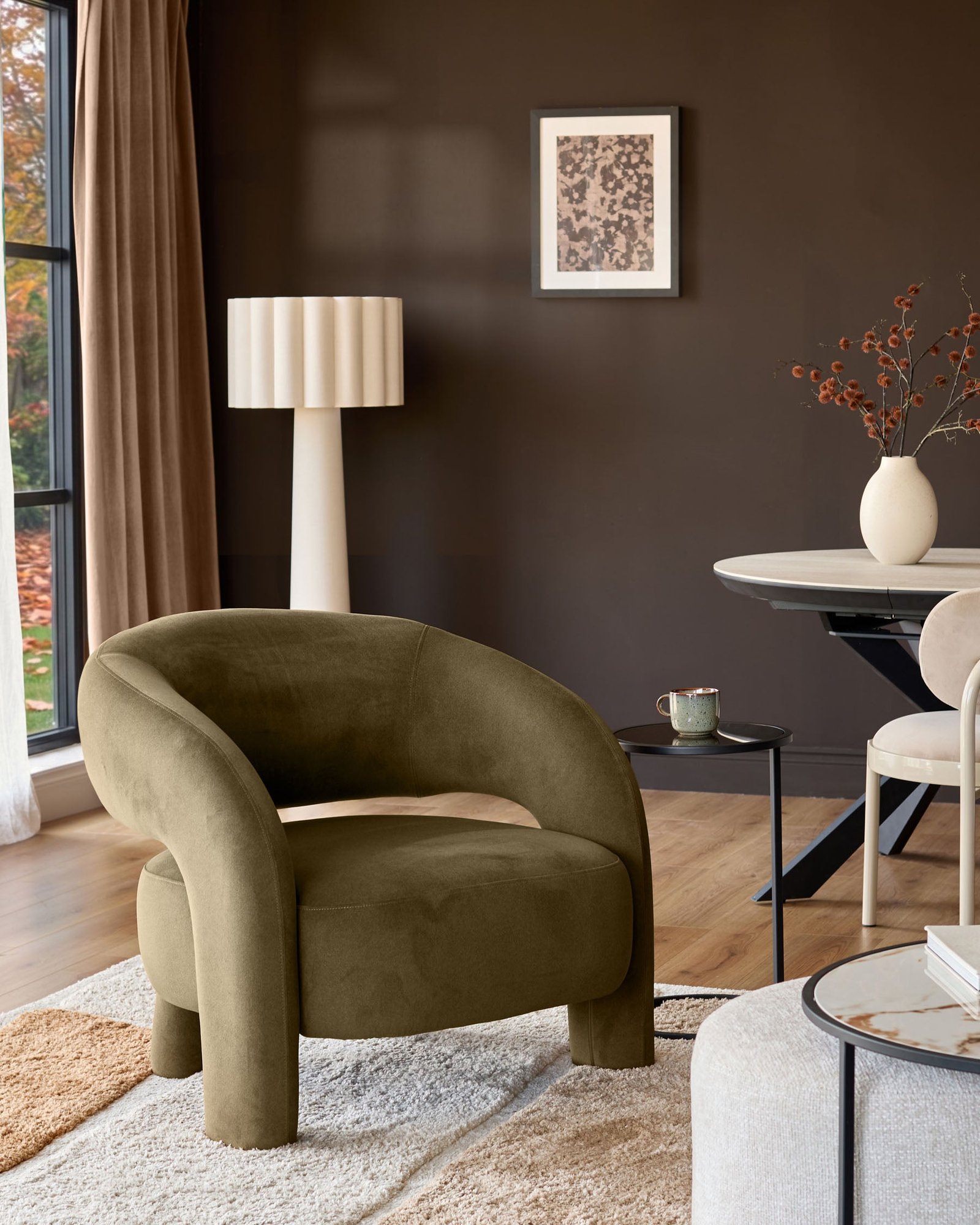 Rhett pistachio green fabric accent chair – Dusk England Side