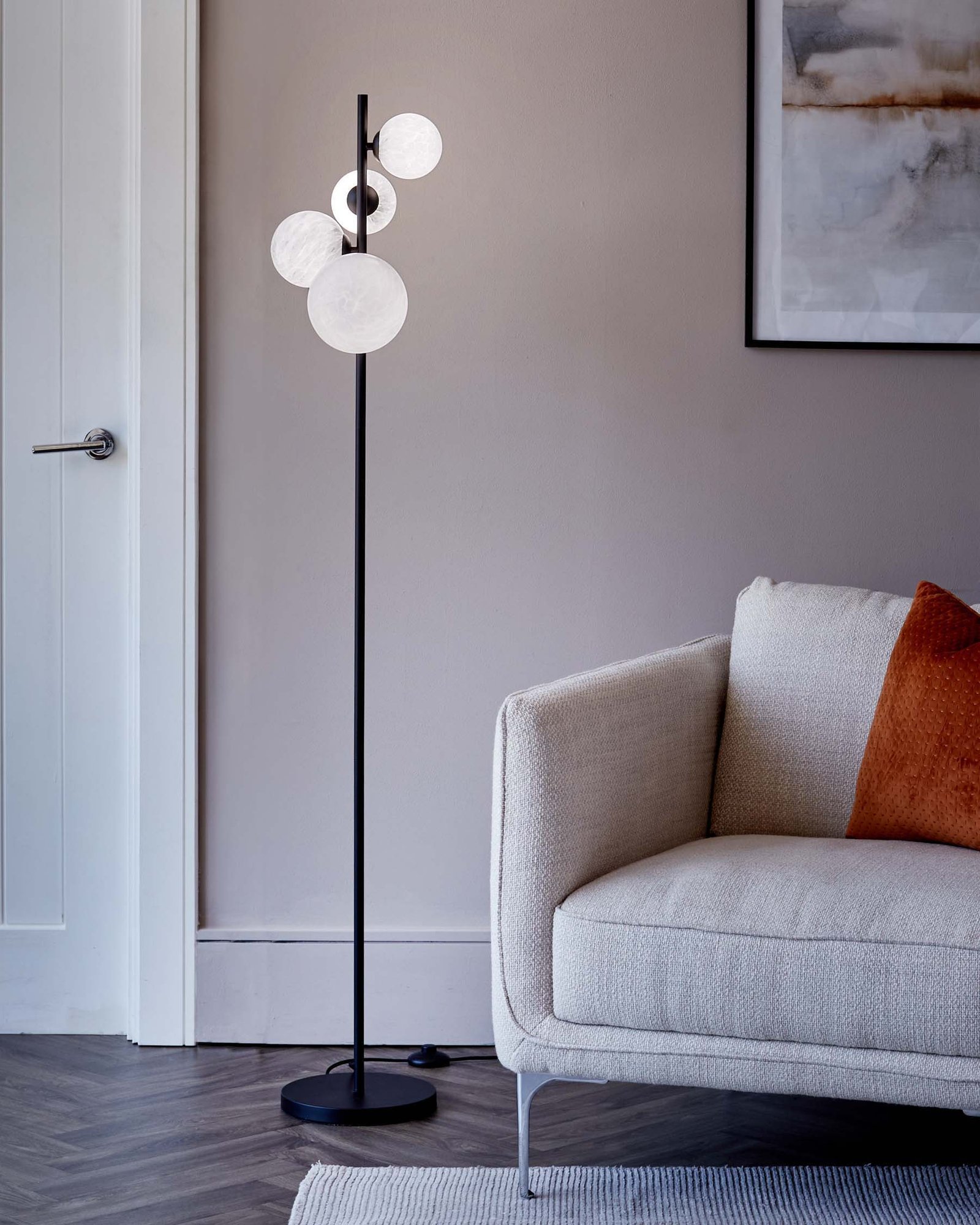 Riley Marble Look 4 Dusk Scotland Light Glass Floor Lamp Back