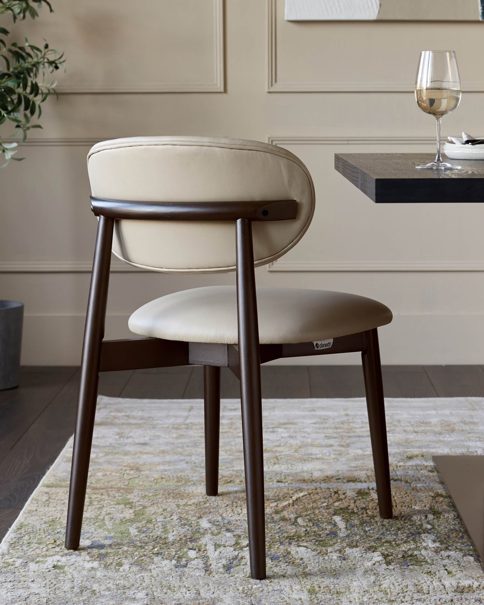 Ryann natural leather dining Dusk England chair - set of 2 Back