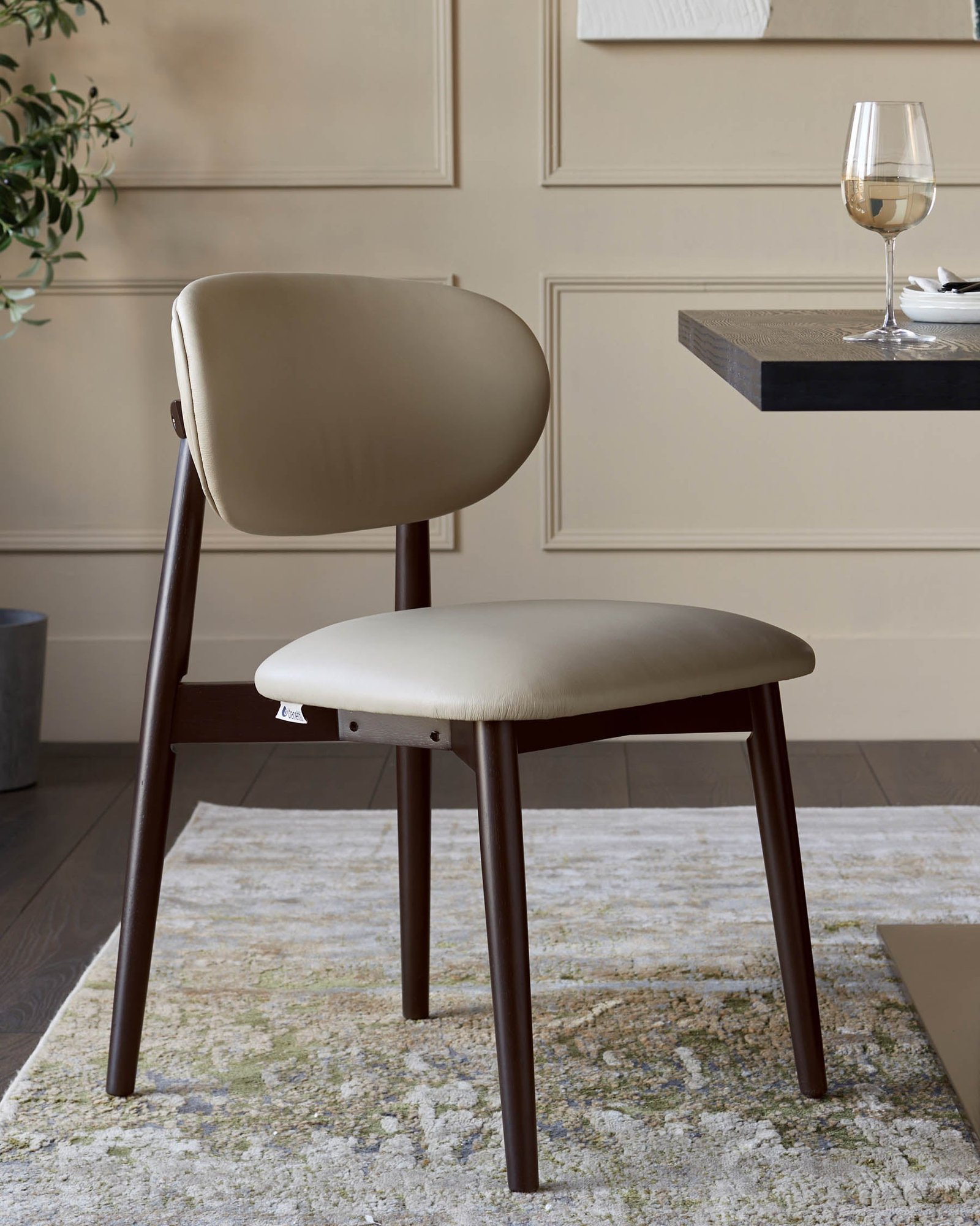 Ryann natural leather dining Dusk England chair - set of 2 Front