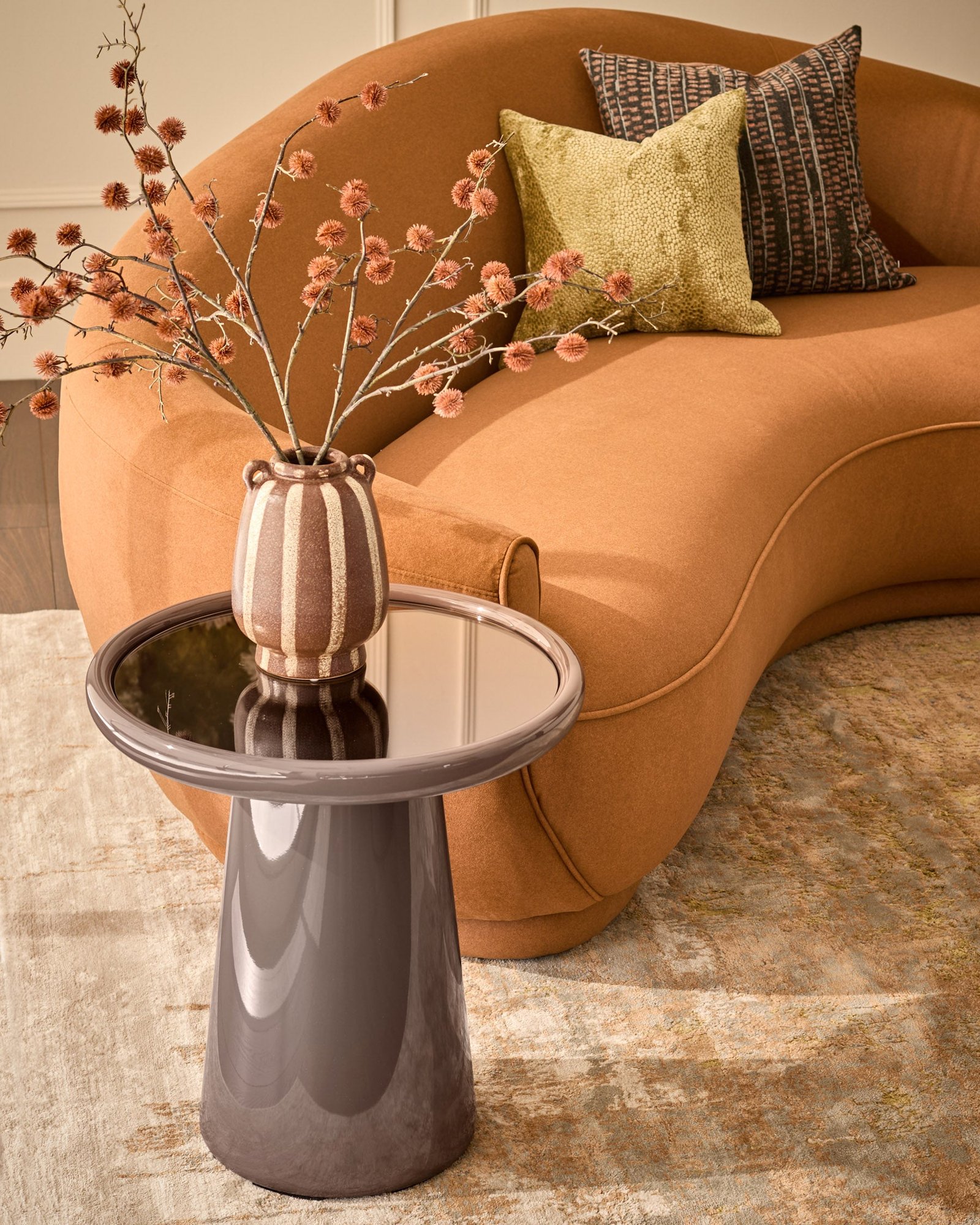 Siravo mocha Dusk gloss side table Back