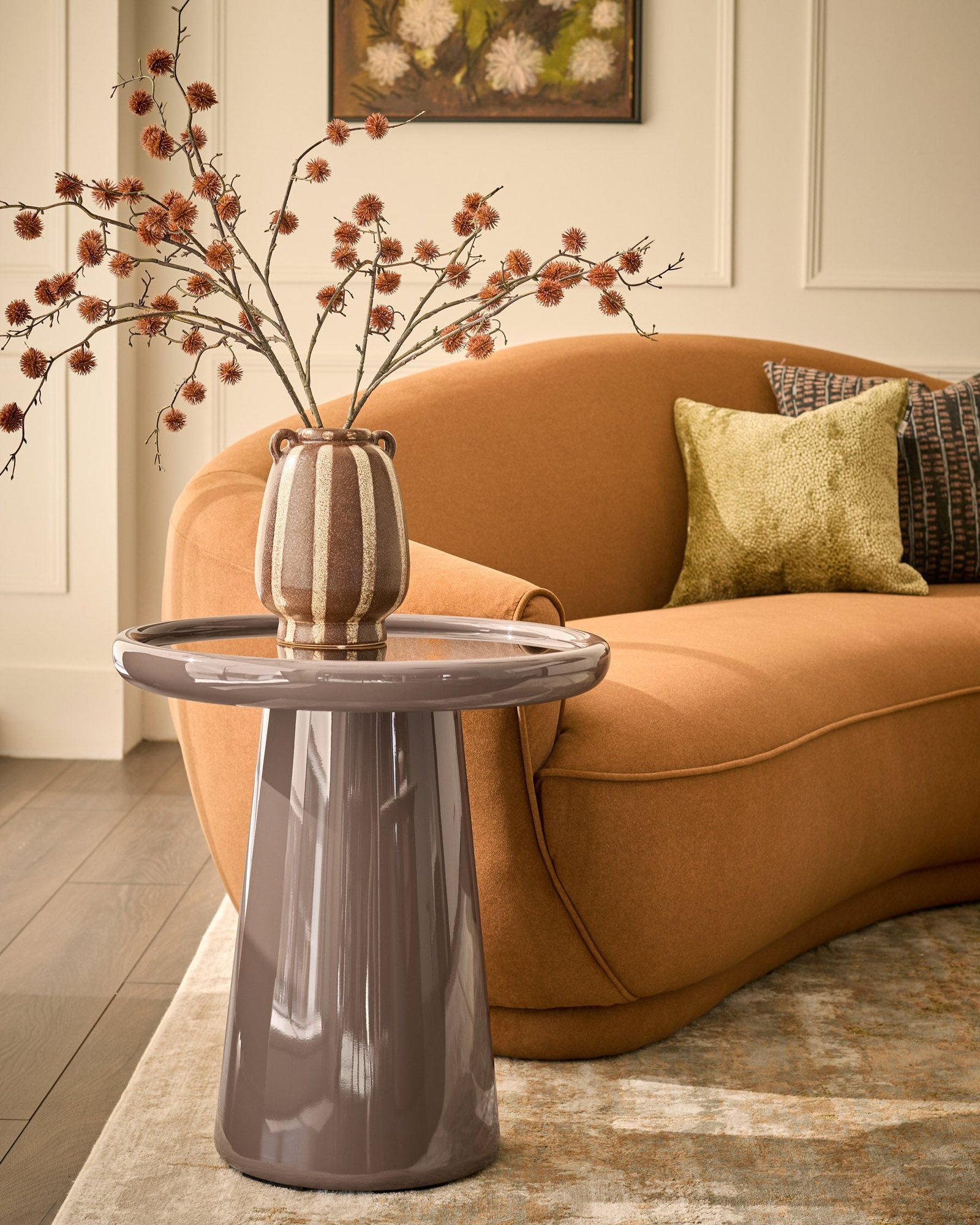 Siravo mocha Dusk gloss side table Front