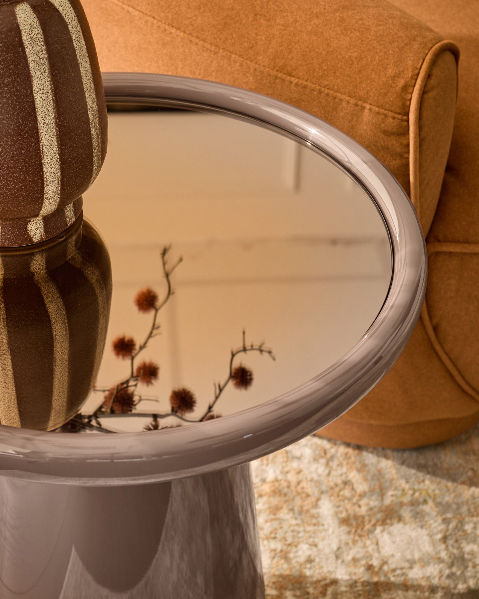 Siravo mocha Dusk gloss side table Side