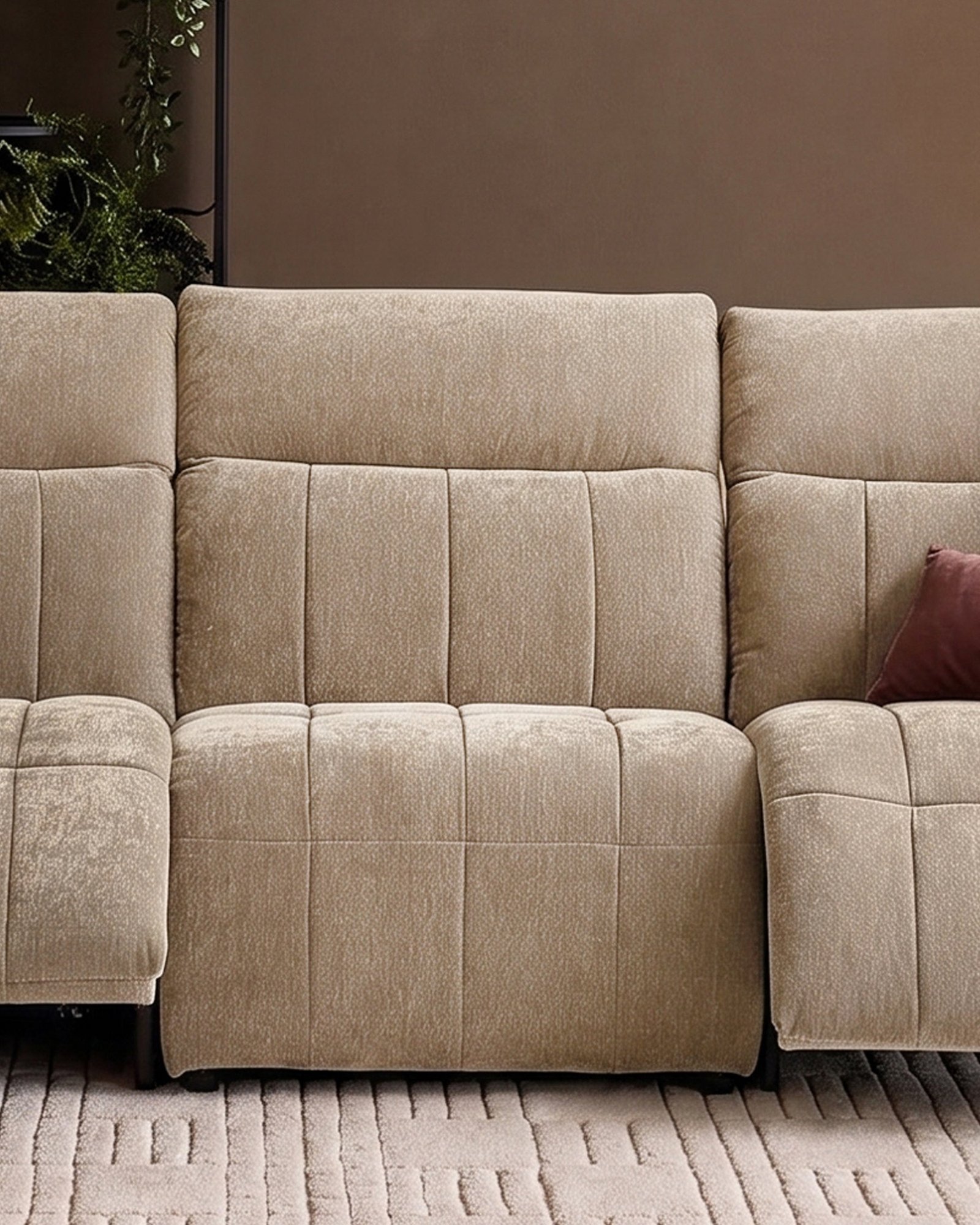 Skye champagne Dusk chenille sofa module Back