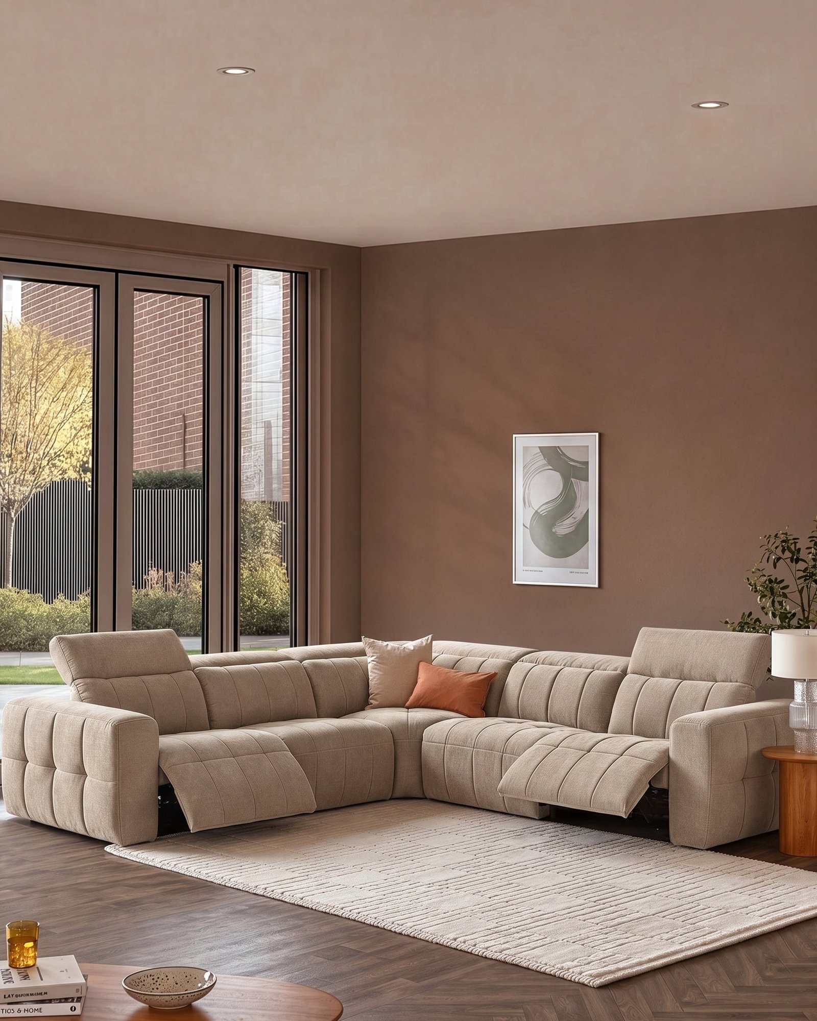 Skye champagne Dusk chenille sofa module Side