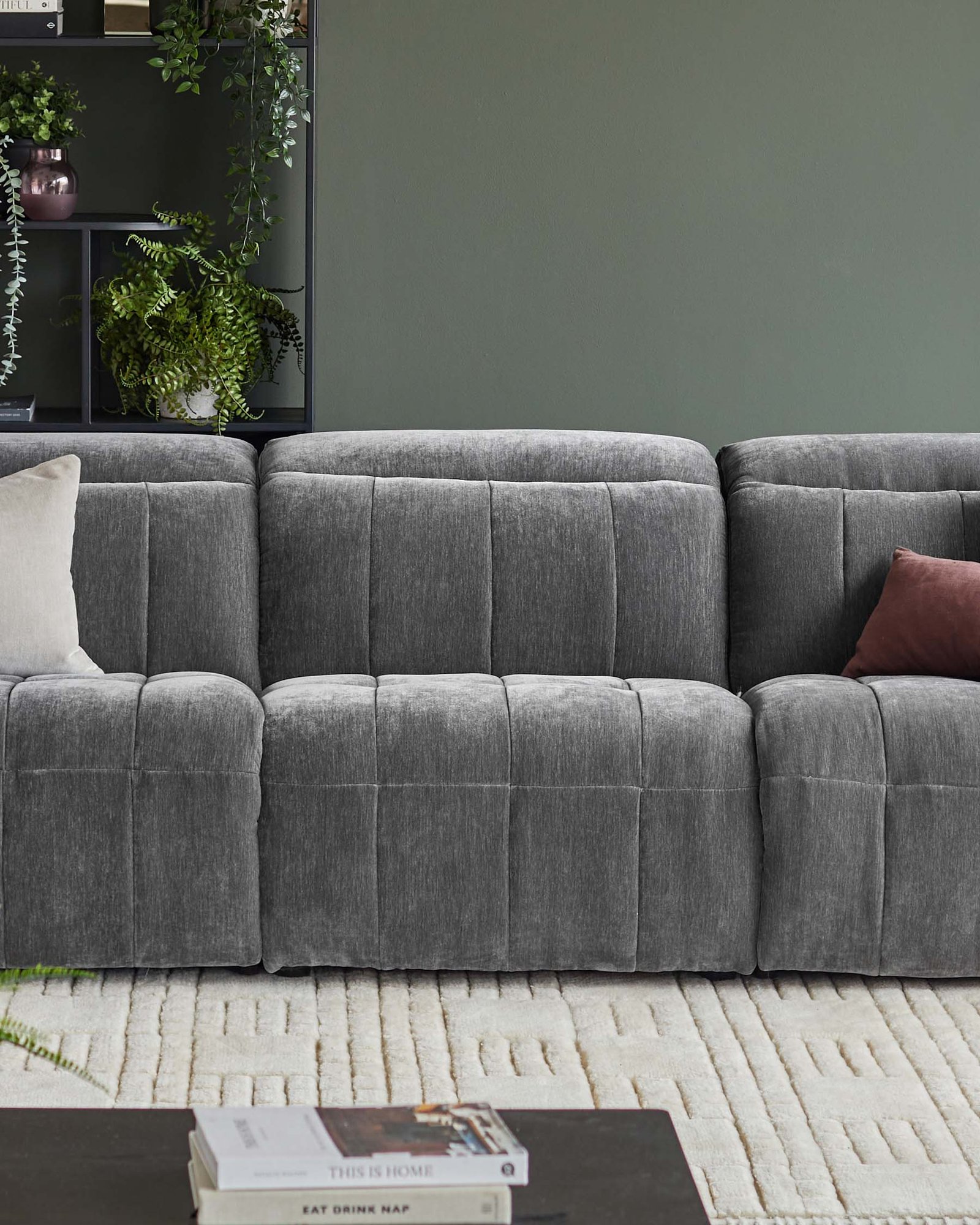 Skye dark grey Dusk England fabric single sofa module Back