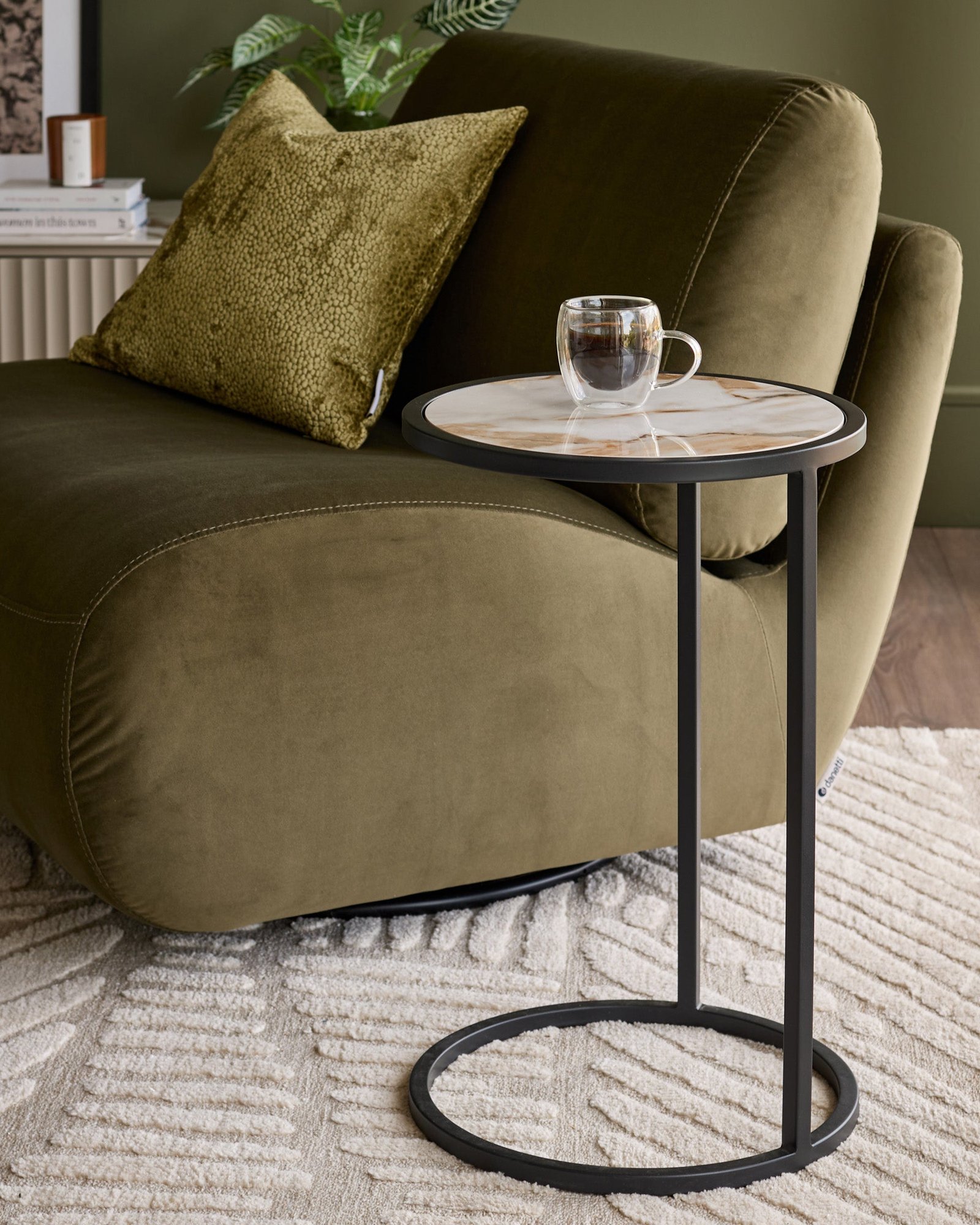 Thea natural ceramic Dusk tray side table Back